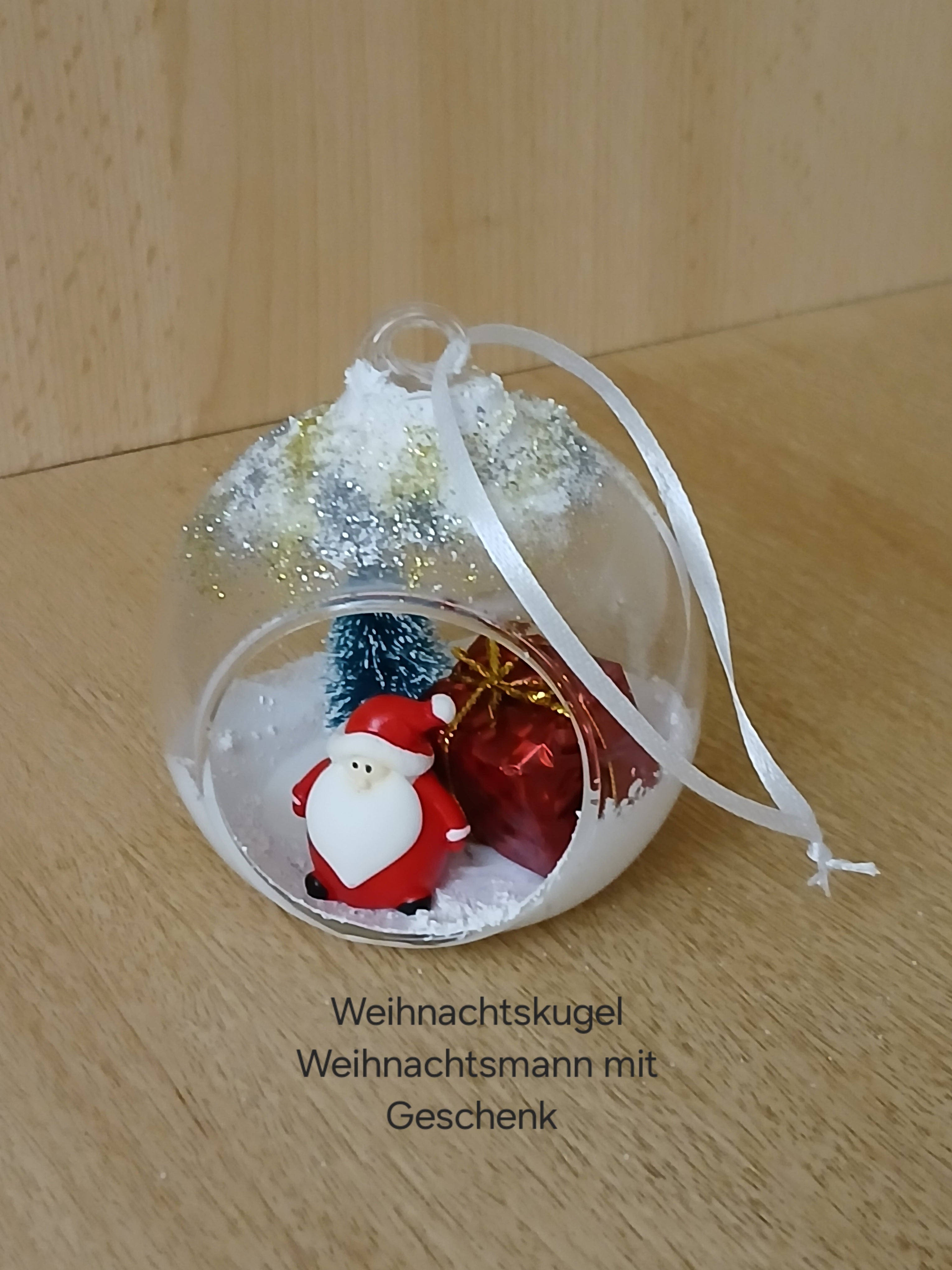 Befüllte Weihnachtskugeln mit niedlichen Weihnachtsfiguren zum Aufhängen – Einzigartige Christbaumkugeln für den Weihnachtsbaum