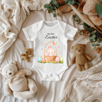 Erstes Ostern Baby Strampler, Baby Strampler mit buntem Design, My first Easter Strampler, Strampler mit Hasenmotiv, Baby Body Ostern