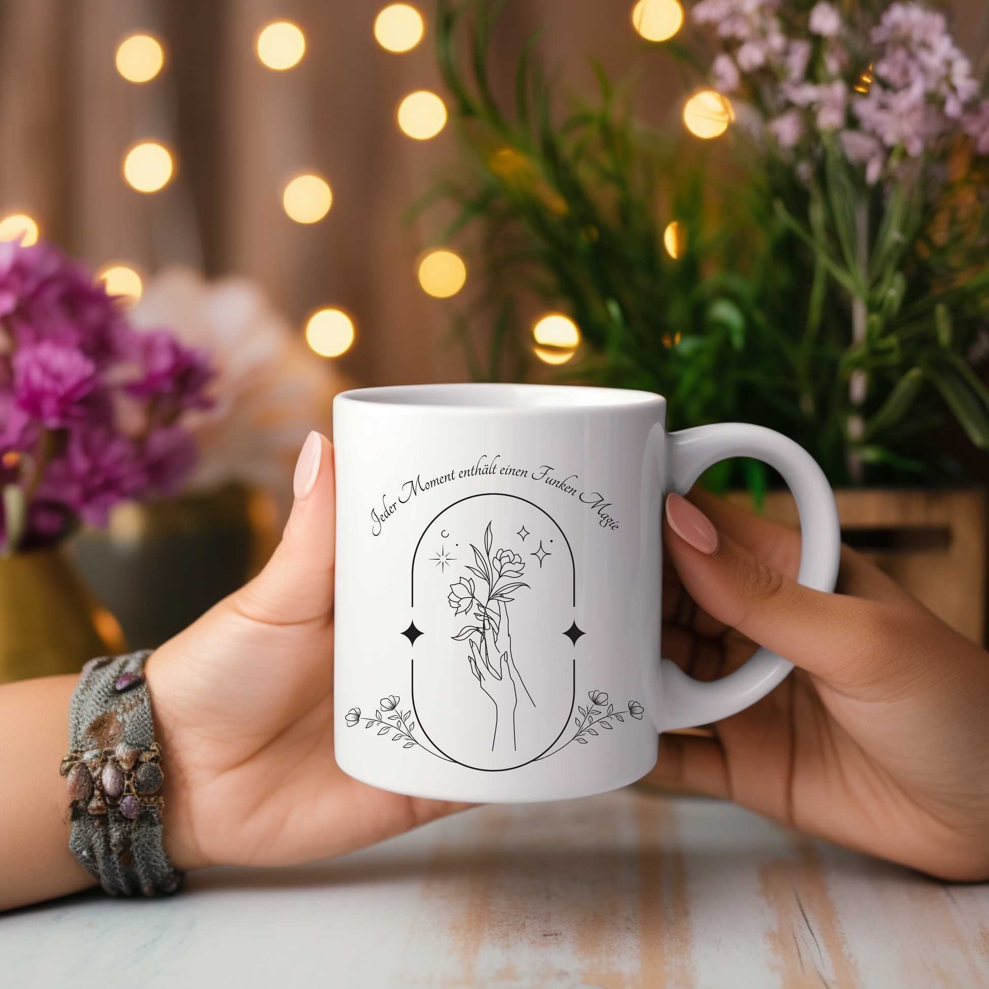 Einzigartigen Keramiktasse mit Lineart-Design, Tasse im Lineart-Stil, schlichte Tasse mit Spruch
