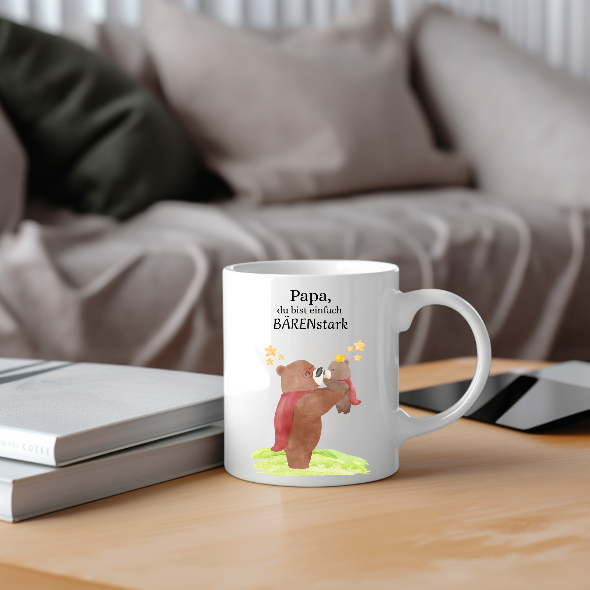 Hochwertige Papa du bist einfach BÄRENstark-Tasse, Keramiktasse für Papas, Geschenk für Papa, perfekte Tasse für Papas, Bären-Motiv Tasse
