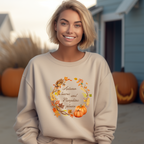 Herbst Sweatshirt Autumn Leaves and Pumpkins Please, herbstlicher Look, trendige Sweatshirt Herbst, Herbstliebhaber Sweatshirt, Herbstgefühl
