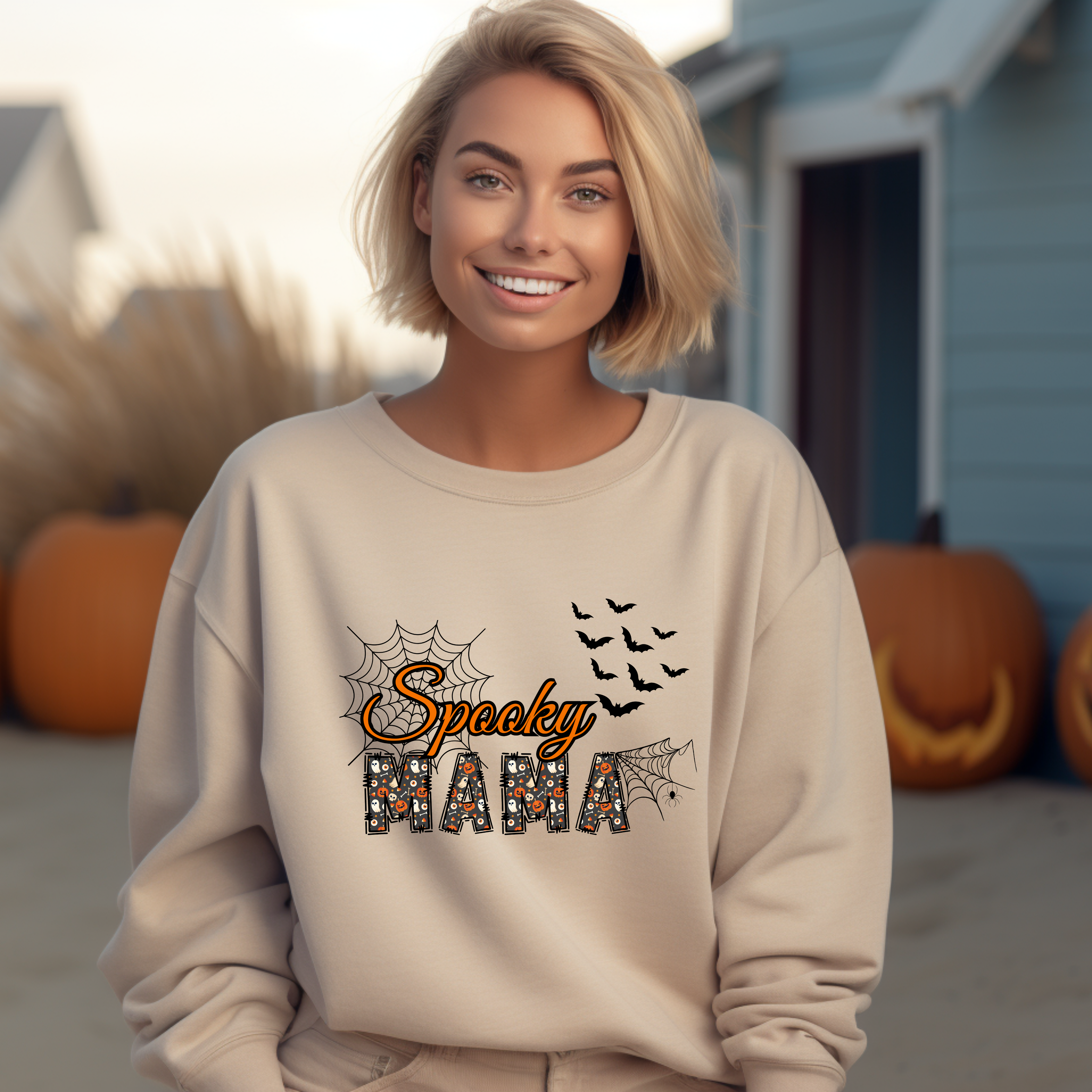 Stylisches Halloween Sweatshirt für Mütter, Spooky Mama Sweatshirt, Halloween Sweatshirt, Must-Have für Mamas, Halloween Mama Sweatshirt