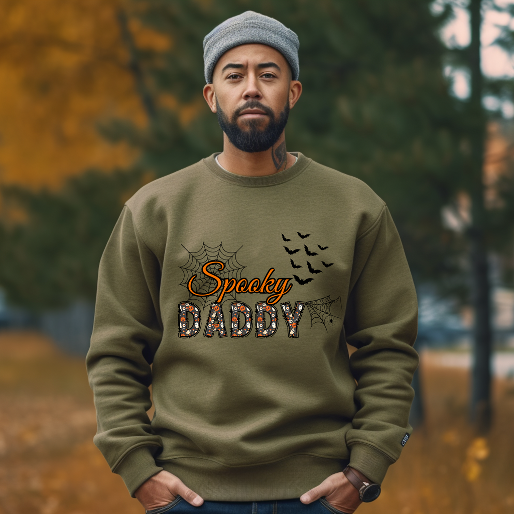 Stylisches Halloween Sweatshirt für Väter, Spooky Daddy Sweatshirt, Halloween Sweatshirt, Must-Have für Papas, Halloween Papa Sweatshirt