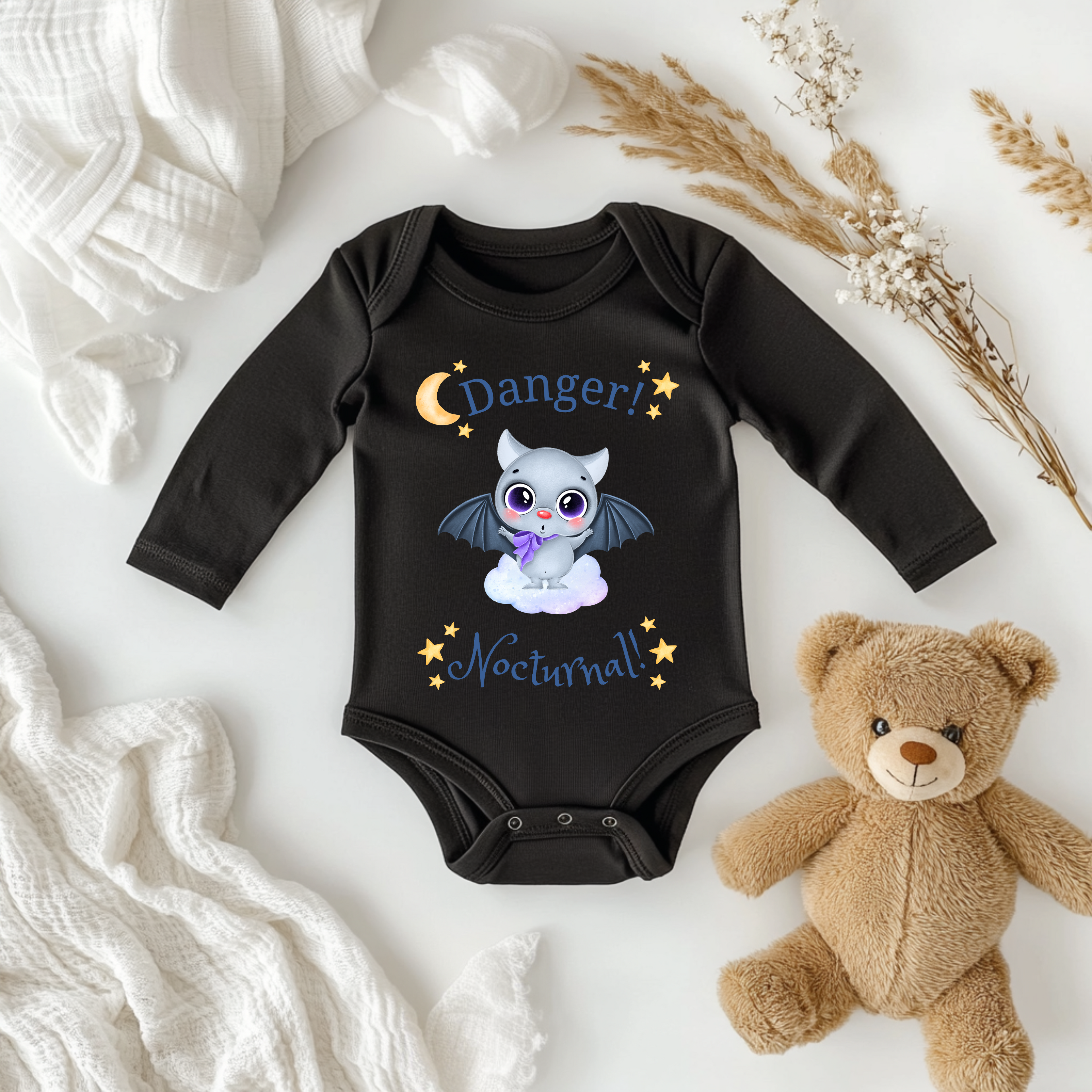 Niedlicher Fledermaus Baby-Strampler, süßer Fledermaus Strampler, hübscher Unisex Strampler, Geschenk für Eltern, Nachtschwärmer Strampler