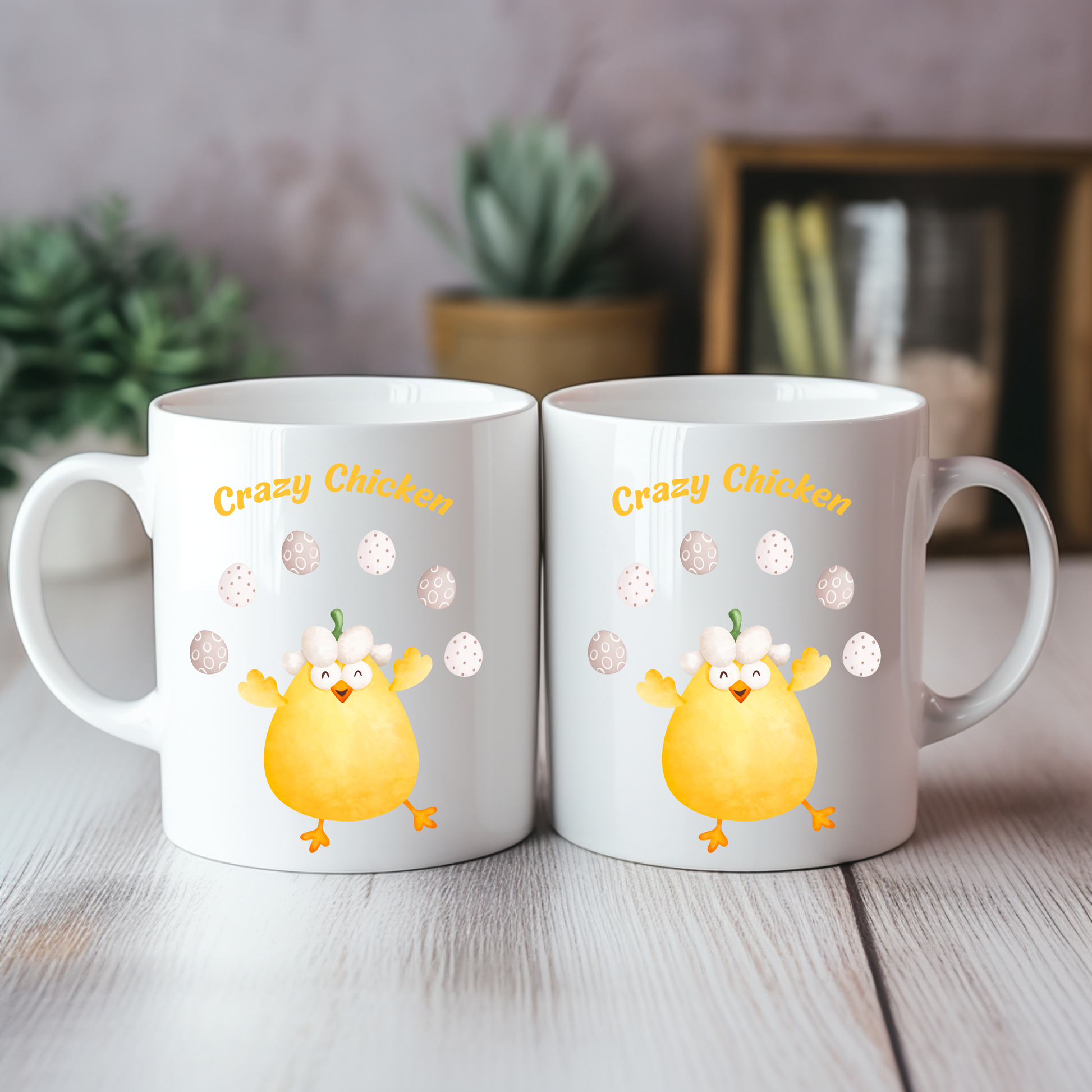 Lustige Hühner-Tasse, Crazy Chicken Tasse, Keramiktasse mit niedlichem Huhn, Tasse für echte Hühnerliebhaber, witzige Frühstückstasse