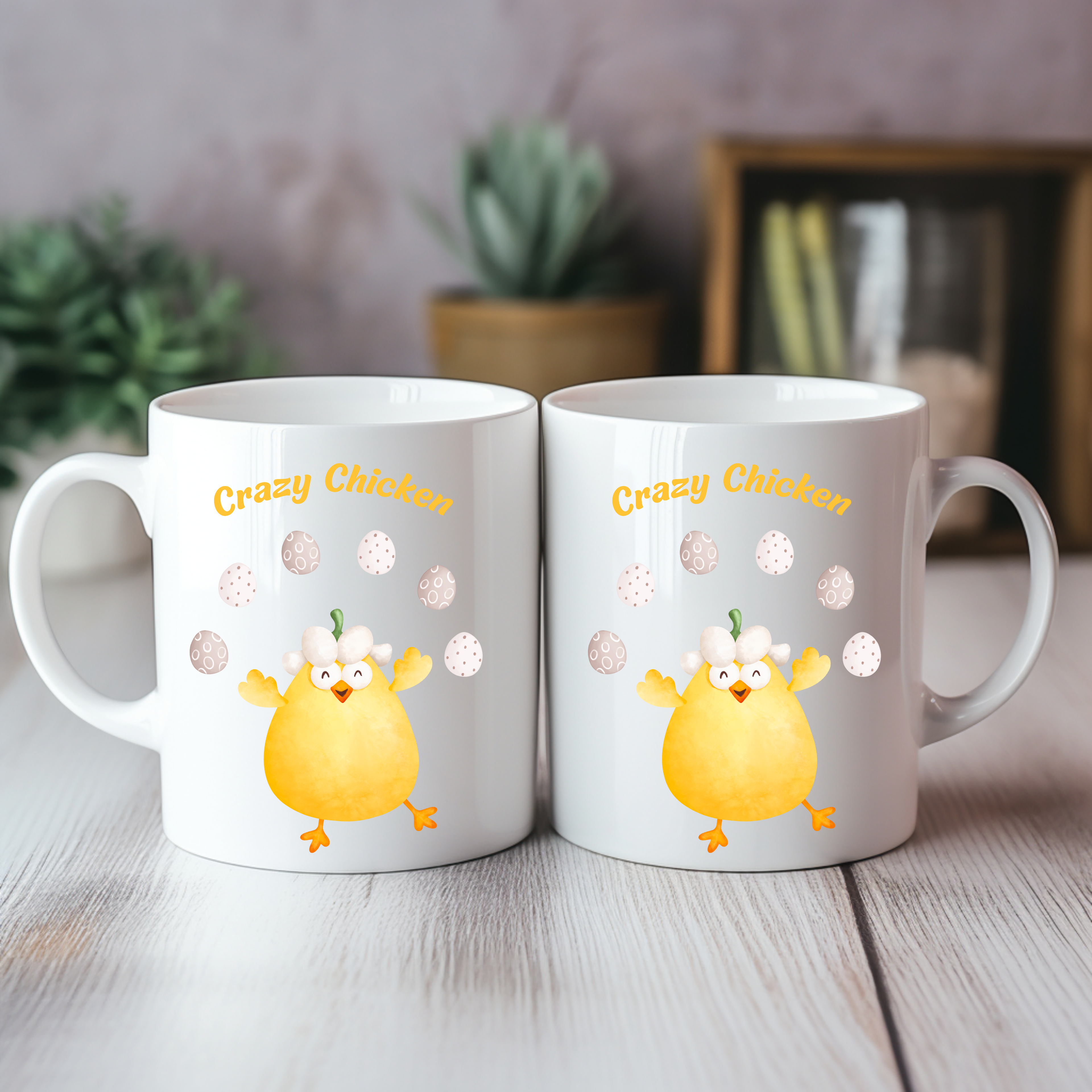 Lustige Hühner-Tasse, Crazy Chicken Tasse, Keramiktasse mit niedlichem Huhn, Tasse für echte Hühnerliebhaber, witzige Frühstückstasse