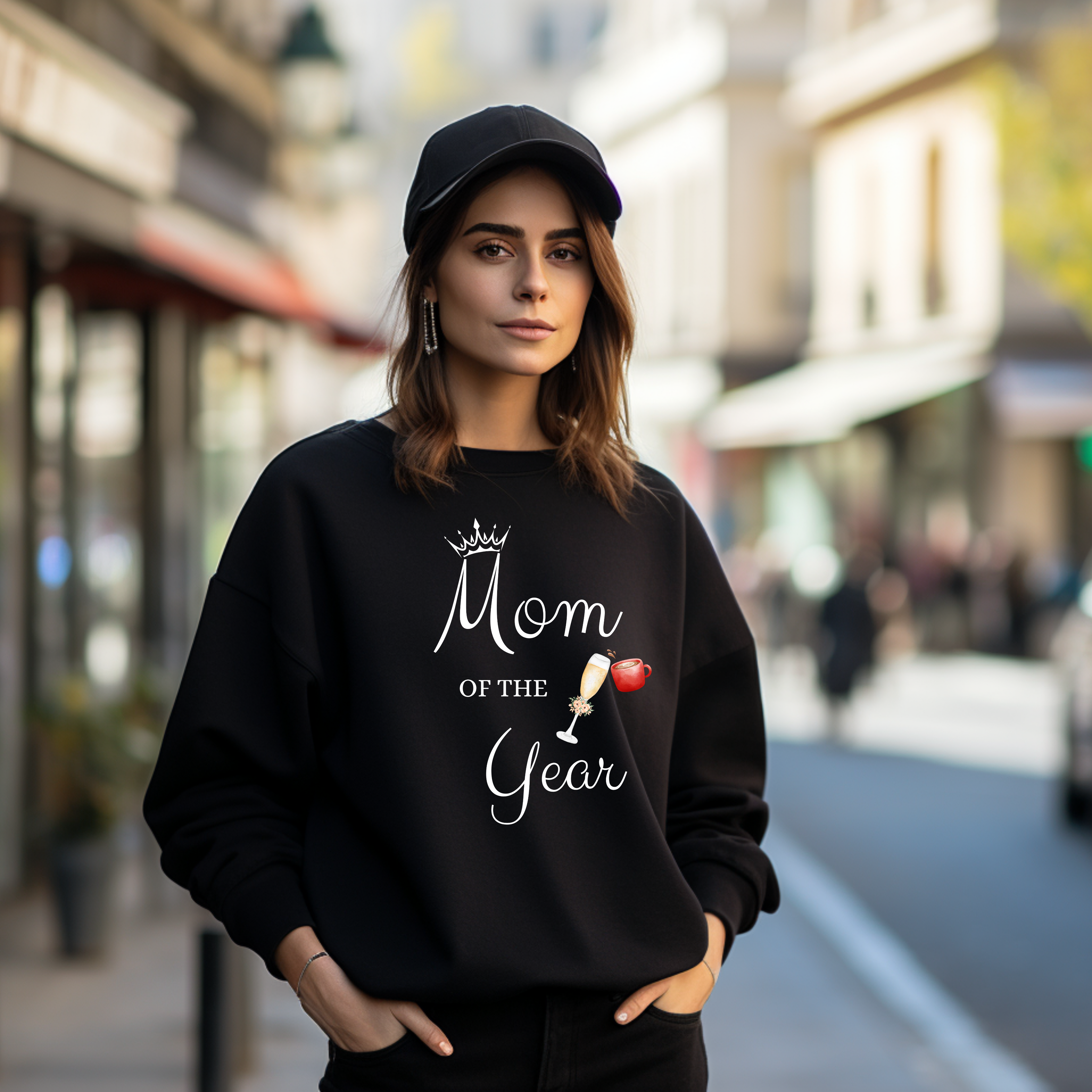 Cooler Mom of the Year Pullover, Muttertag Pullover, Mama-Dasein Pullover, Geschenk zum Muttertag, stylisches Statement, Heldin des Alltags