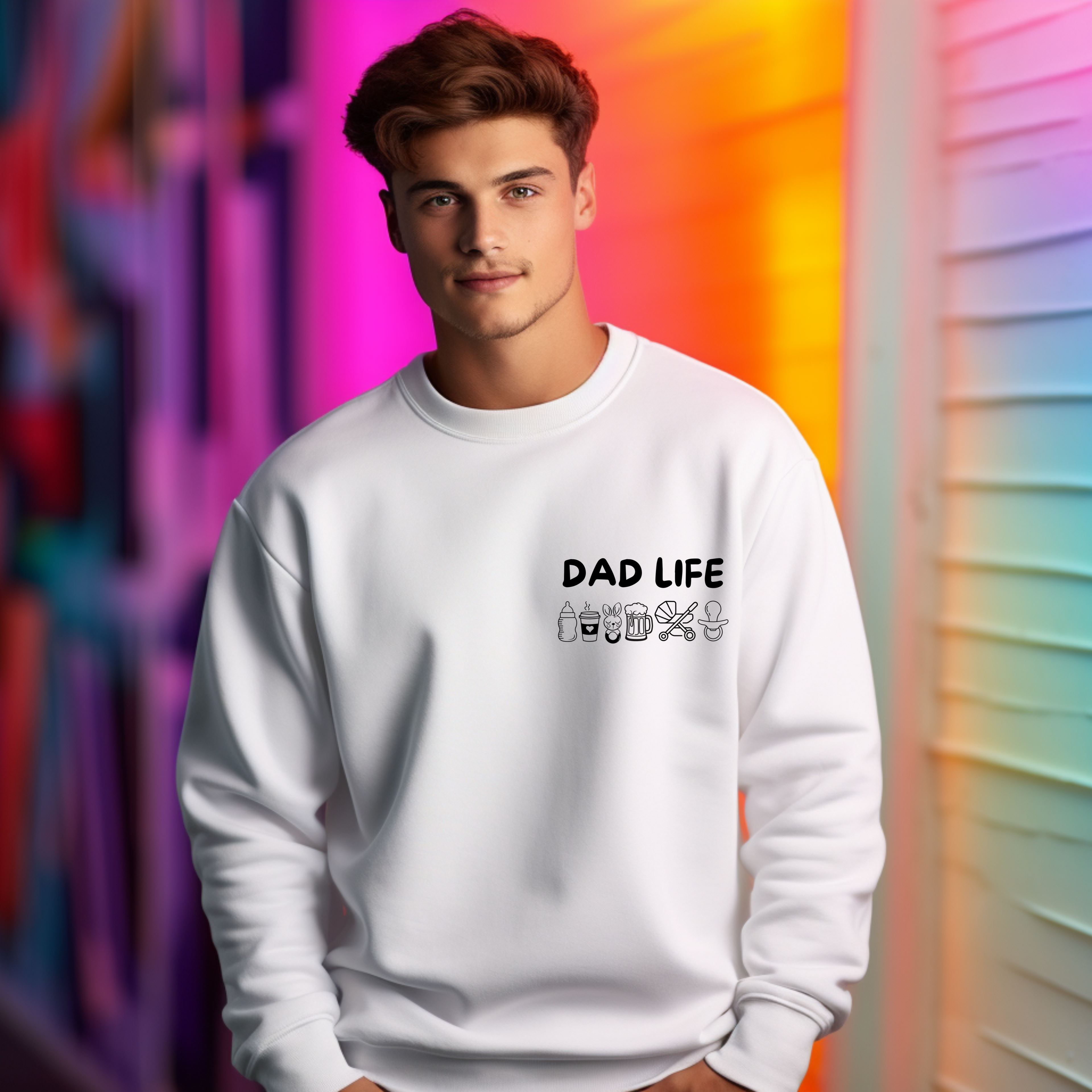 Schöner Dad Life Pullover, Papa Pullover, moderner Lineart-Stil Pullover, Helden des Alltags, humorvolle Hommage, Papa Alltag Pullover