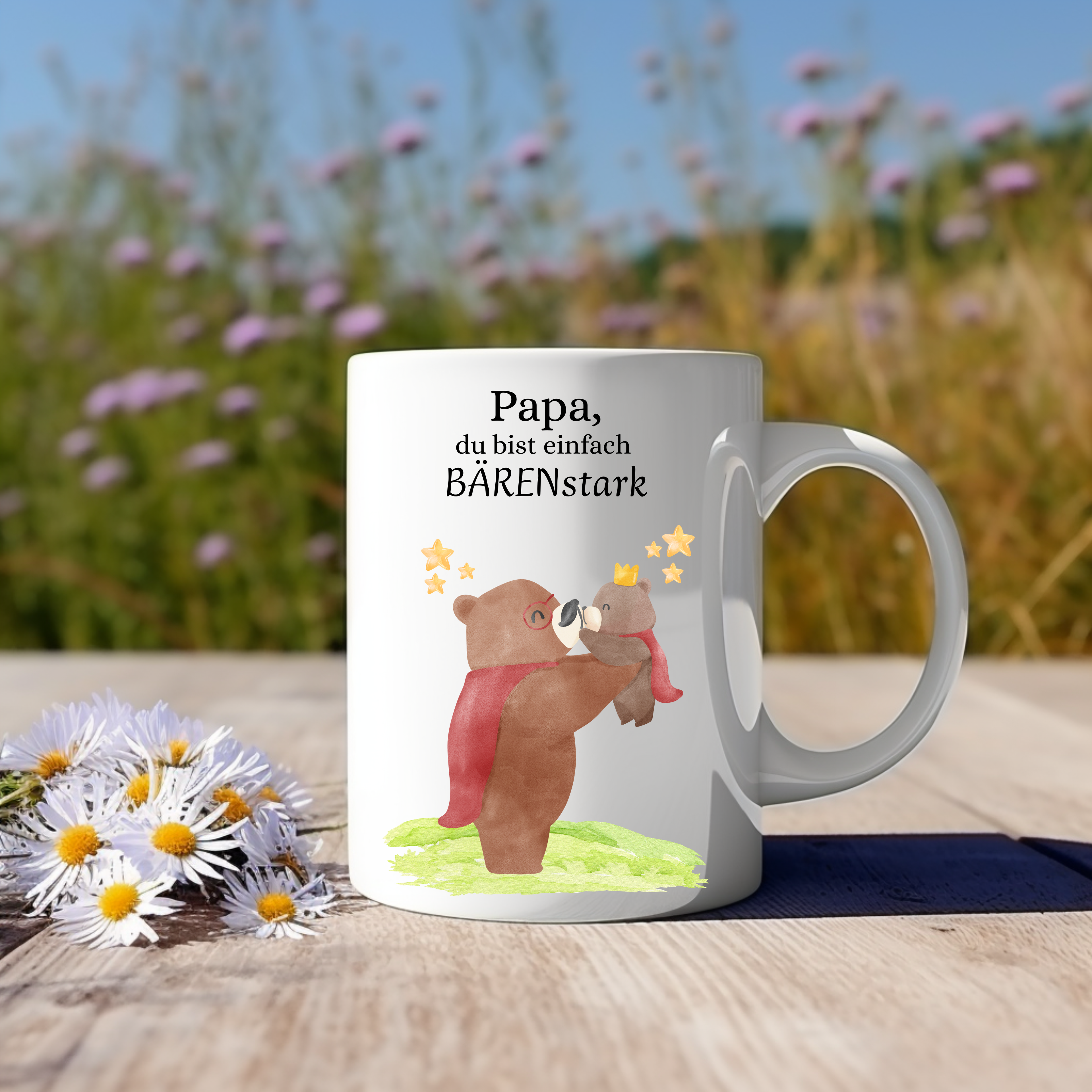 Hochwertige Papa du bist einfach BÄRENstark-Tasse, Keramiktasse für Papas, Geschenk für Papa, perfekte Tasse für Papas, Bären-Motiv Tasse