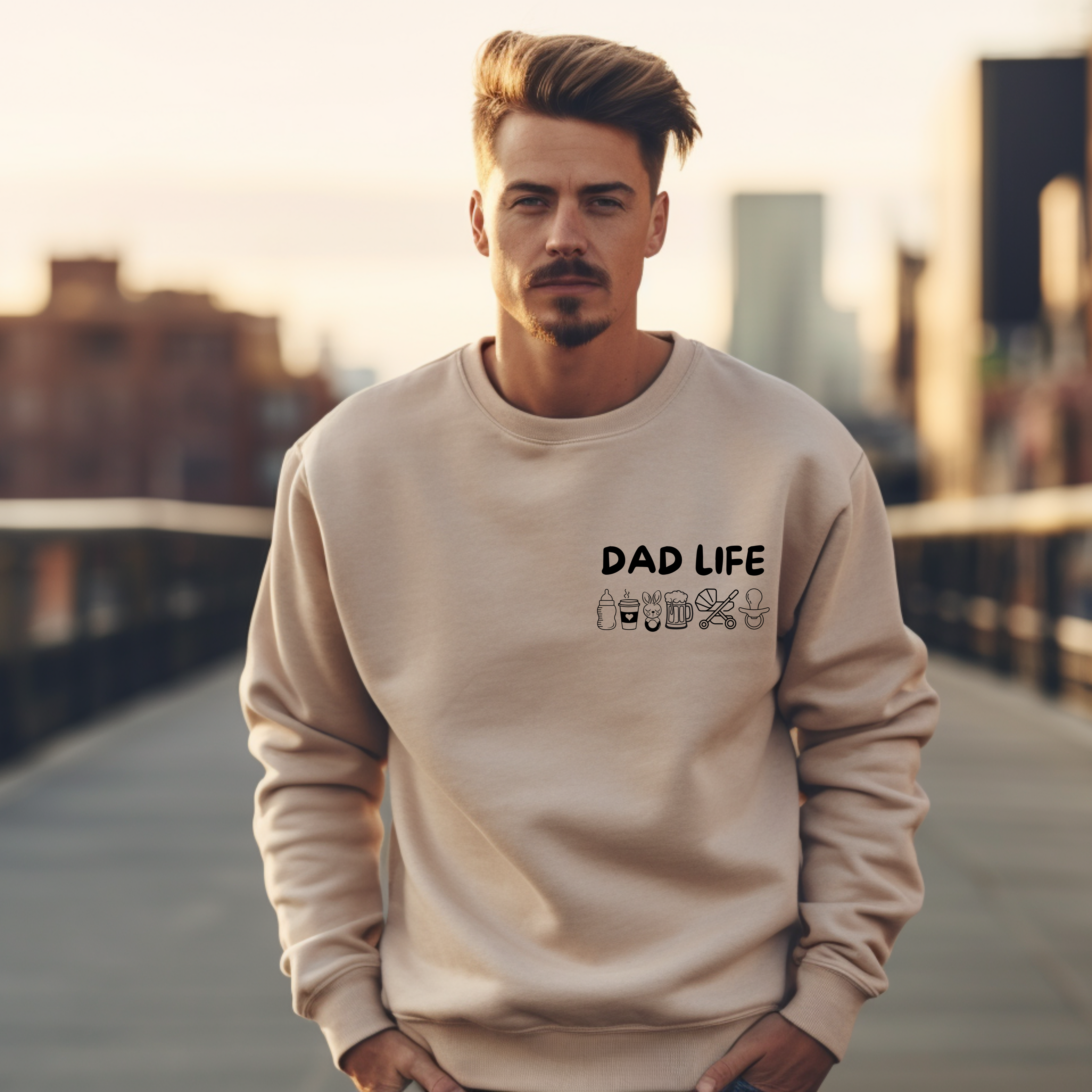 Schöner Dad Life Pullover, Papa Pullover, moderner Lineart-Stil Pullover, Helden des Alltags, humorvolle Hommage, Papa Alltag Pullover