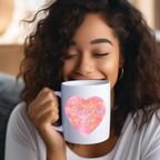 Tasse mit Herz Motiv, Valentinstag Tasse, Liebe, romantische Tasse, Feel free to Love Tasse,