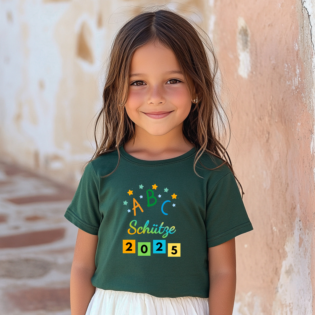Schönes ABC-Schützen-Shirt, ABC-Schütze 2025, Schulanfänger-Shirts, Shirt zum Schulstart, Einschulungs-Statement, Geschenk Einschulung