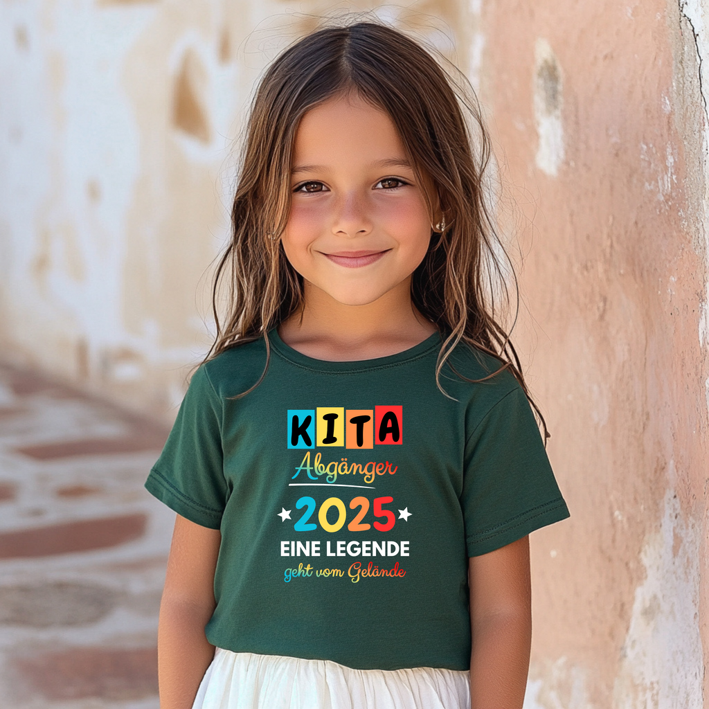 Farbenfrohes Kinder-Shirt KITA Abgänger 2025, Kita-Abschied-Shirt, KITA-Abgänger-Shirt, liebevolle Erinnerung, KITA-Abschied-Geschenk