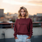 Schöner Pullover Mom Est 25, Pullover für Mütter, Herz im Lineart-Stil Pullover, Must-have für frischgebackene Mama, Geschenk für Mamas
