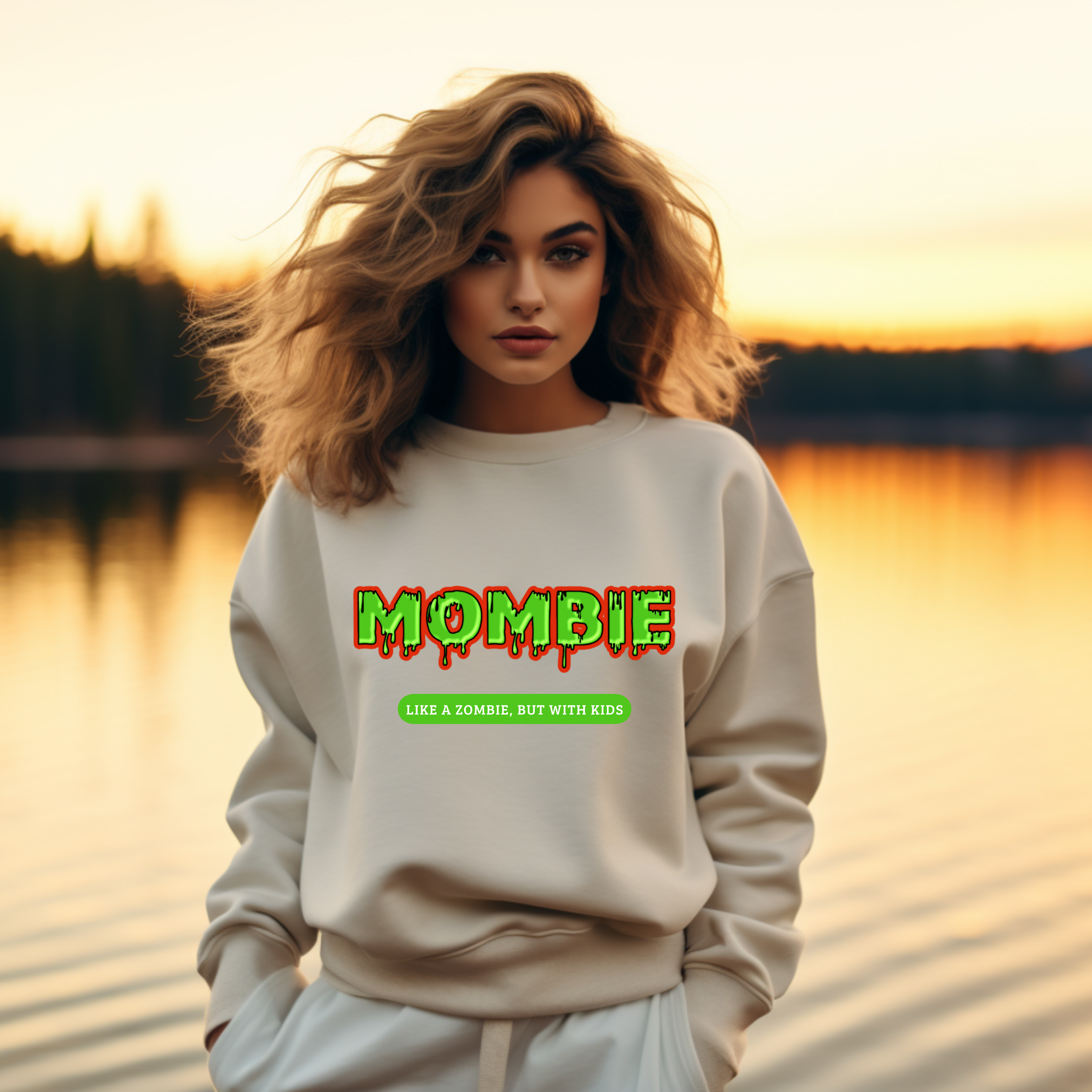 Cooles Zombie Sweatshirt, Mombie Sweatshirt, Halloween Sweatshirt für Mütter, Must-Have für Mütter Halloween, Outfit für spooky season