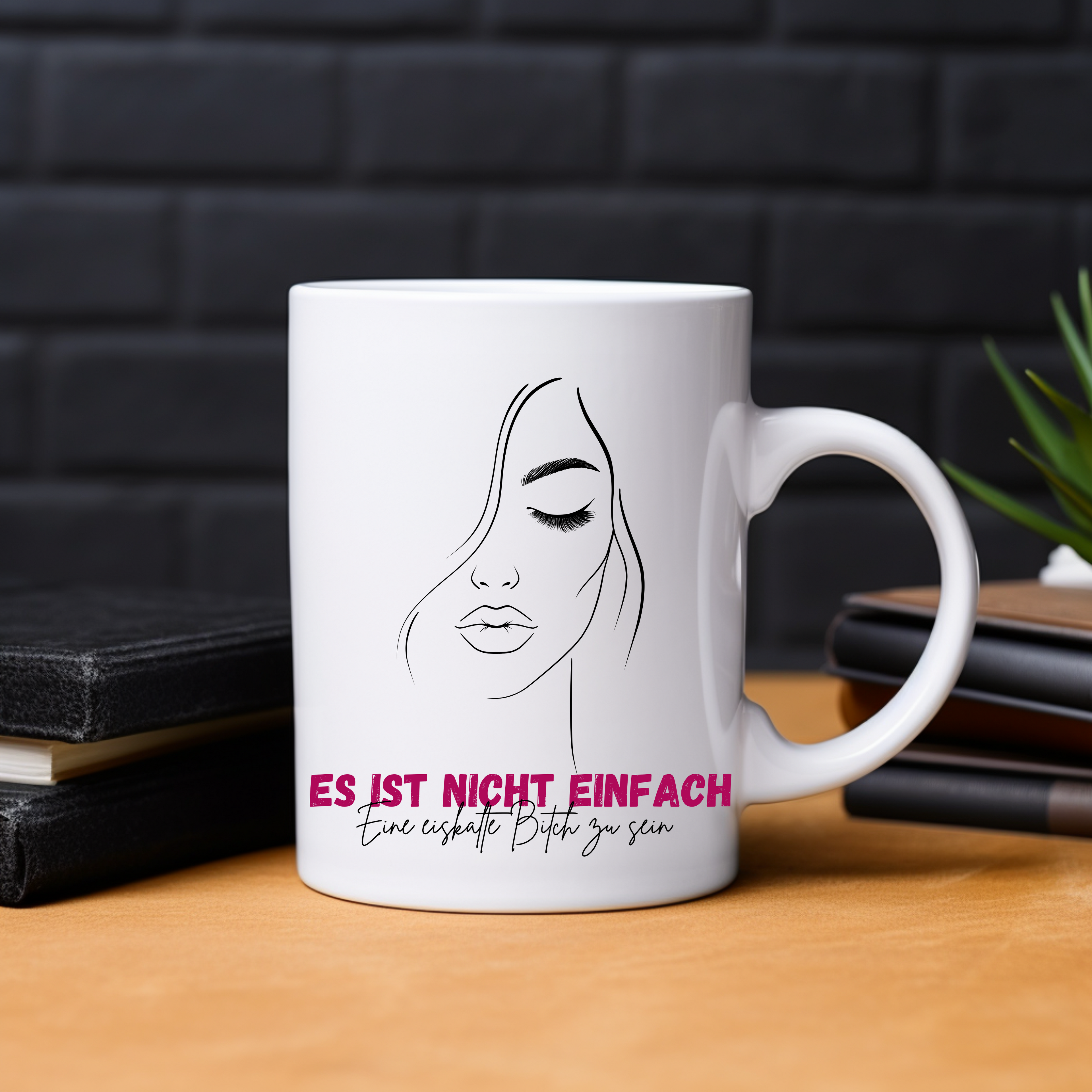 Keramiktasse mit frechen Spruch, Bitch-Tasse, Lineart-Design Tasse, Lineart-Stil, witziges Geschenk, Statement Tasse, humorvolle Tasse
