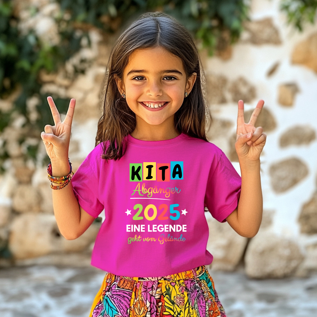 Farbenfrohes Kinder-Shirt KITA Abgänger 2025, Kita-Abschied-Shirt, KITA-Abgänger-Shirt, liebevolle Erinnerung, KITA-Abschied-Geschenk