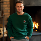 Moderner Papa-Pfeile Pullover, Papa Pullover mit Pfeilen und roten Herz, Geschenk zum Vatertag, minimalistisches Design, Familien Pullover