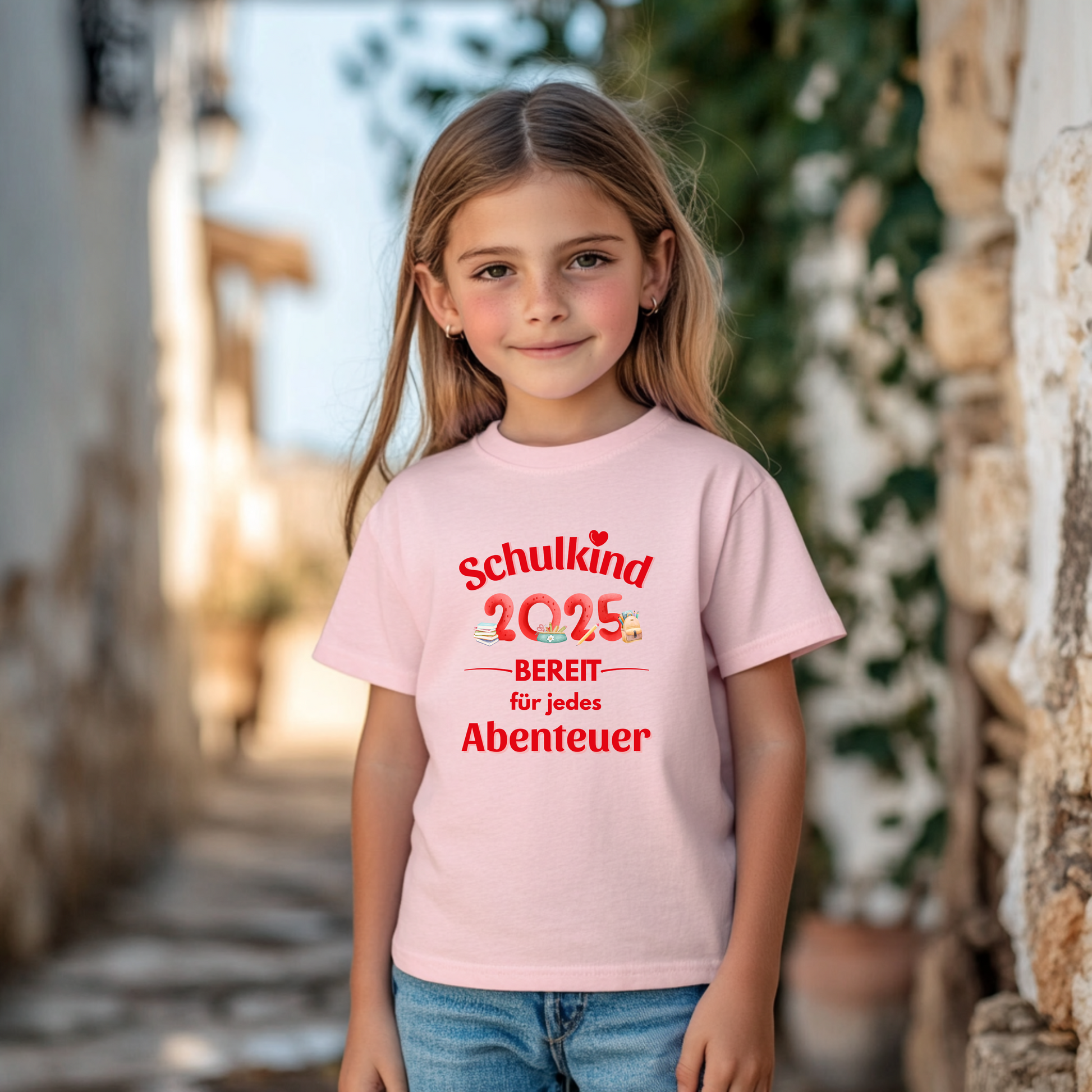 Fröhliches Schulkind-Shirt, Schulkind 2025–Bereit für jedes Abenteuer-Shirt, echtes Statement Shirt, Schulanfang-Shirt, Erstklässler-Shirt
