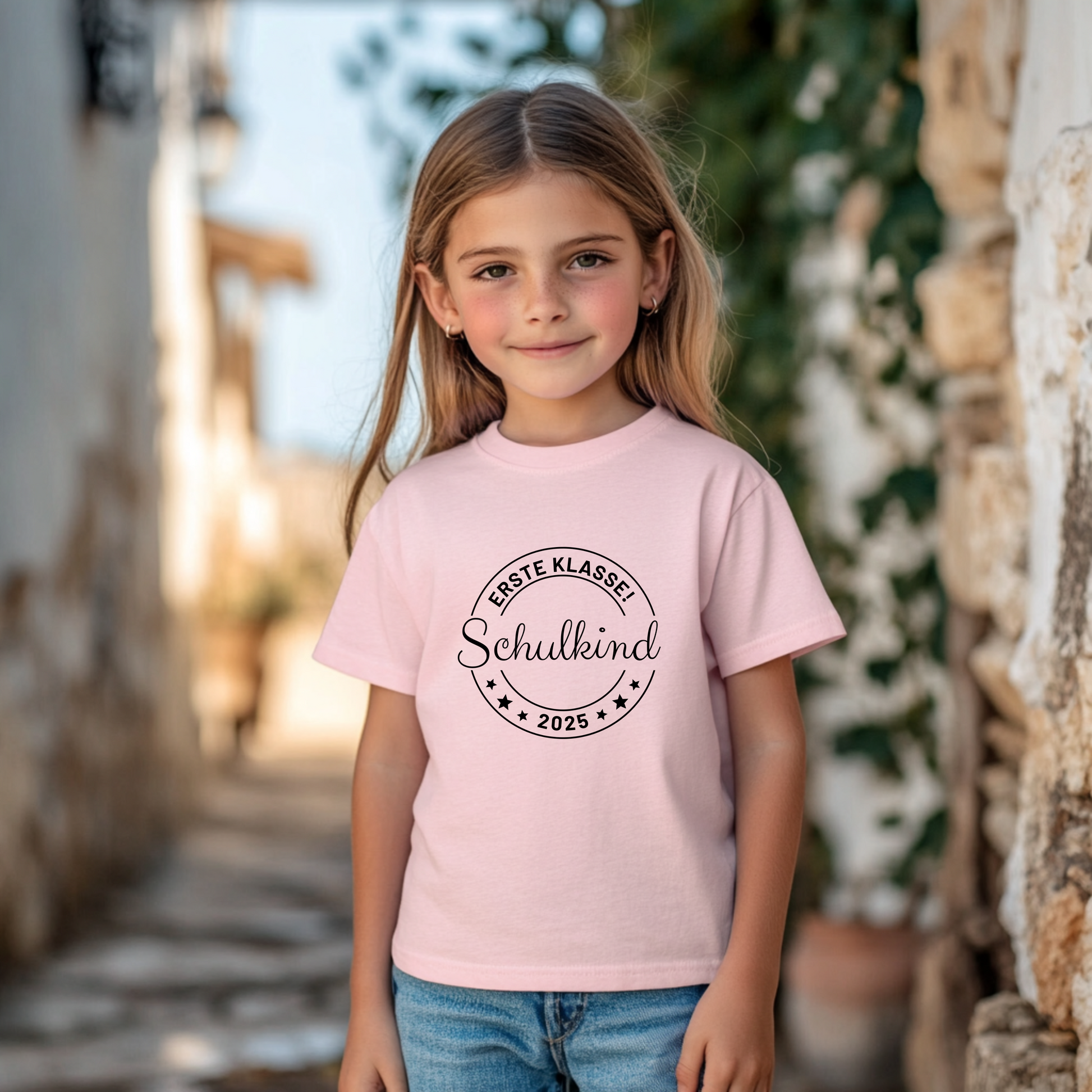 Schlichtes Erste Klasse Schulkind 2025-Shirt, Shirt für Schulanfänger, kleine Schulstarter Shirt, lässiges Schul-Outfit, Geschenkidee Schule