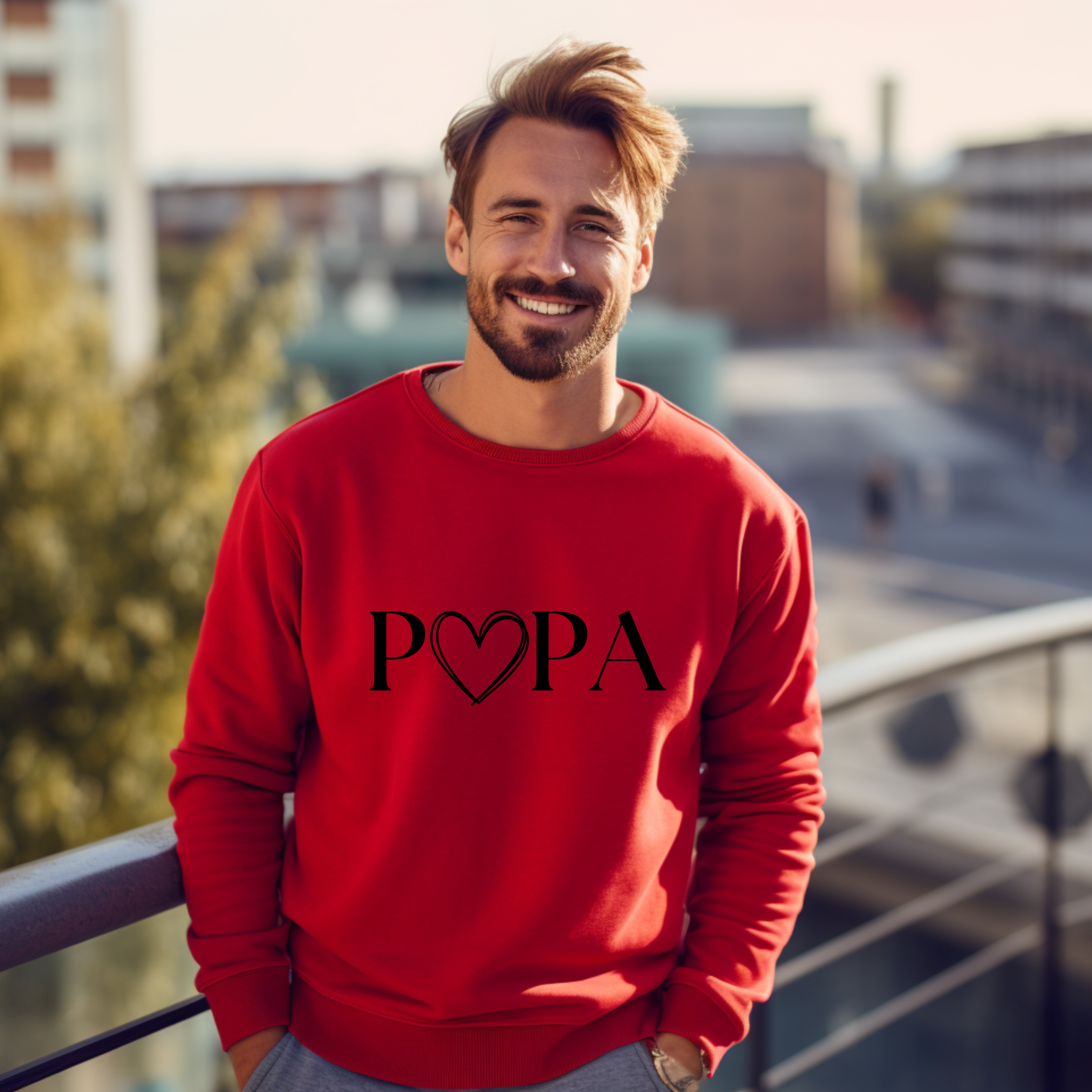 Schlichter Papa Pullover mit schwarzen Herz, Papa Pullover, Pullover für Papa, Geschenk zum Vatertag, Hommage an Väter, Statement-Piece Papa