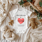 Niedlicher Baby-Strampler zum ersten Vatertag, Baby-Strampler mit roten Herz, Baby-Strampler erster Vatertag, Andenken zum ersten Vatertag