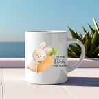Zauberhafte Häschen Tasse mit liebevoller Botschaft, Ich mag Dich volle Möhre Tasse, perfekte Geschenkidee Tasse, süße Frühstückstasse