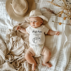 Süßer Baby-Strampler zum ersten Vatertag, Baby-Strampler im Lineart-Stil, Prost Papa Strampler, minimalistisches Lineart-Design Strampler