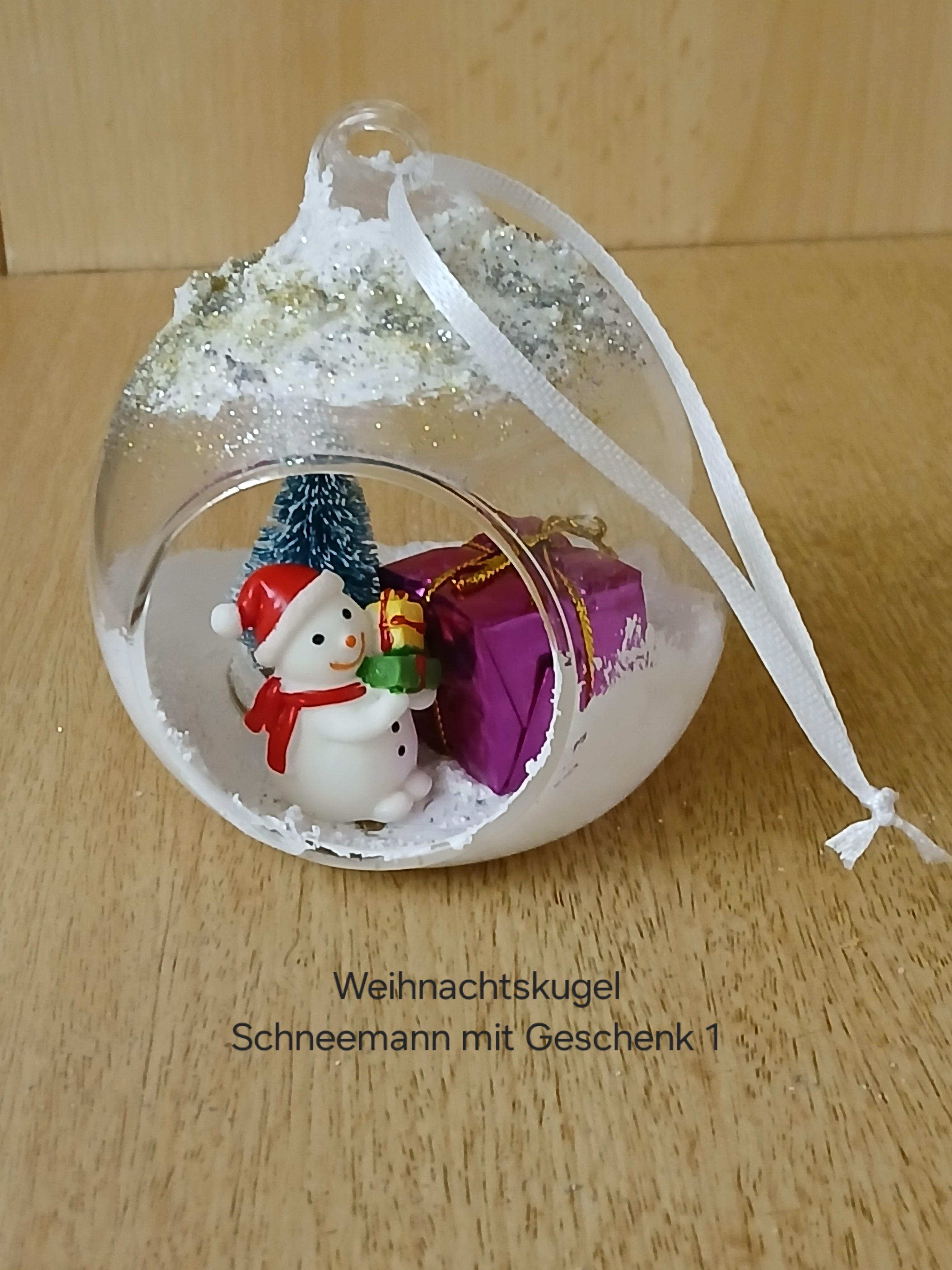 Befüllte Weihnachtskugeln mit niedlichen Weihnachtsfiguren zum Aufhängen – Einzigartige Christbaumkugeln für den Weihnachtsbaum