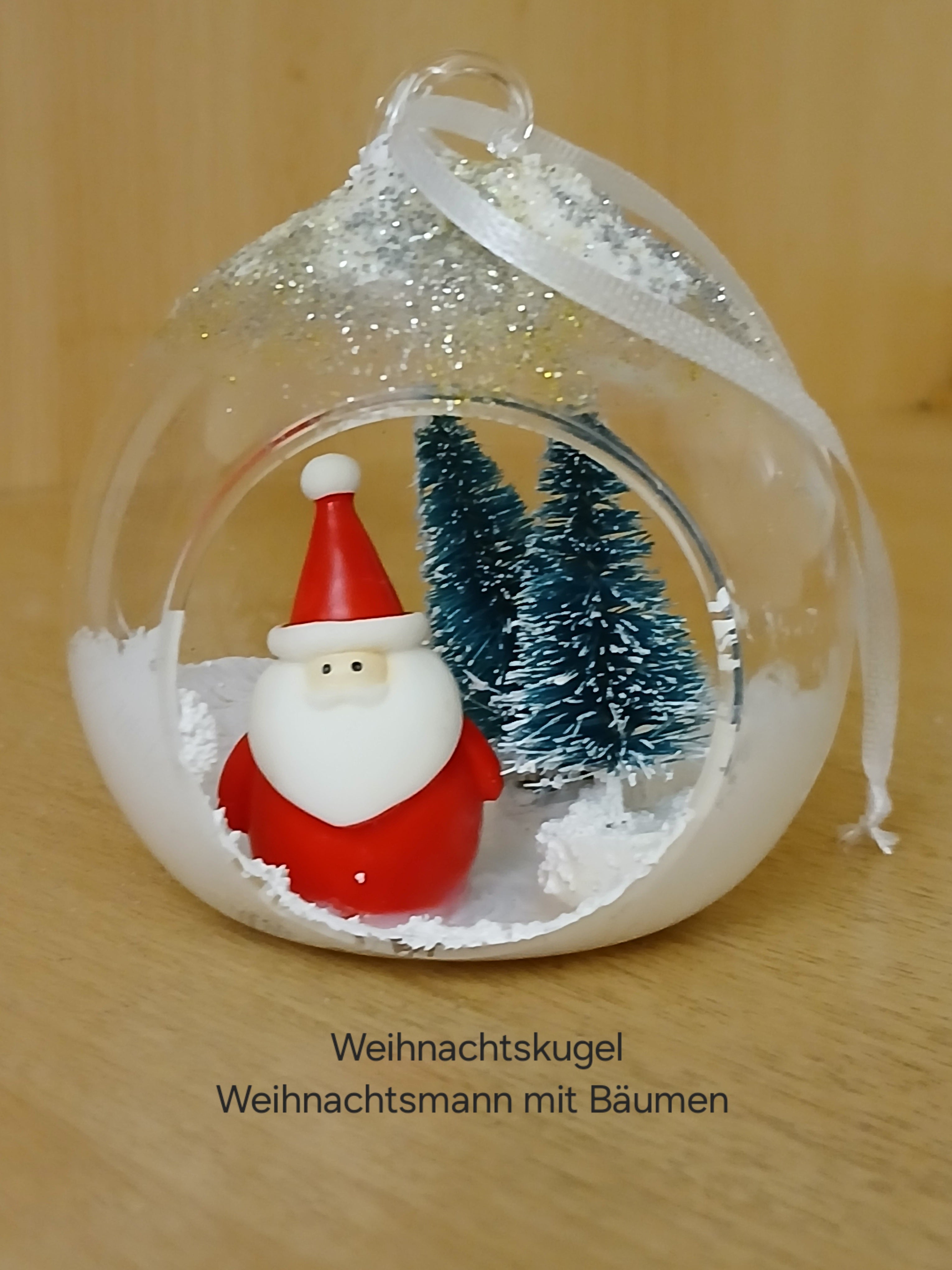 Befüllte Weihnachtskugeln mit niedlichen Weihnachtsfiguren zum Aufhängen – Einzigartige Christbaumkugeln für den Weihnachtsbaum