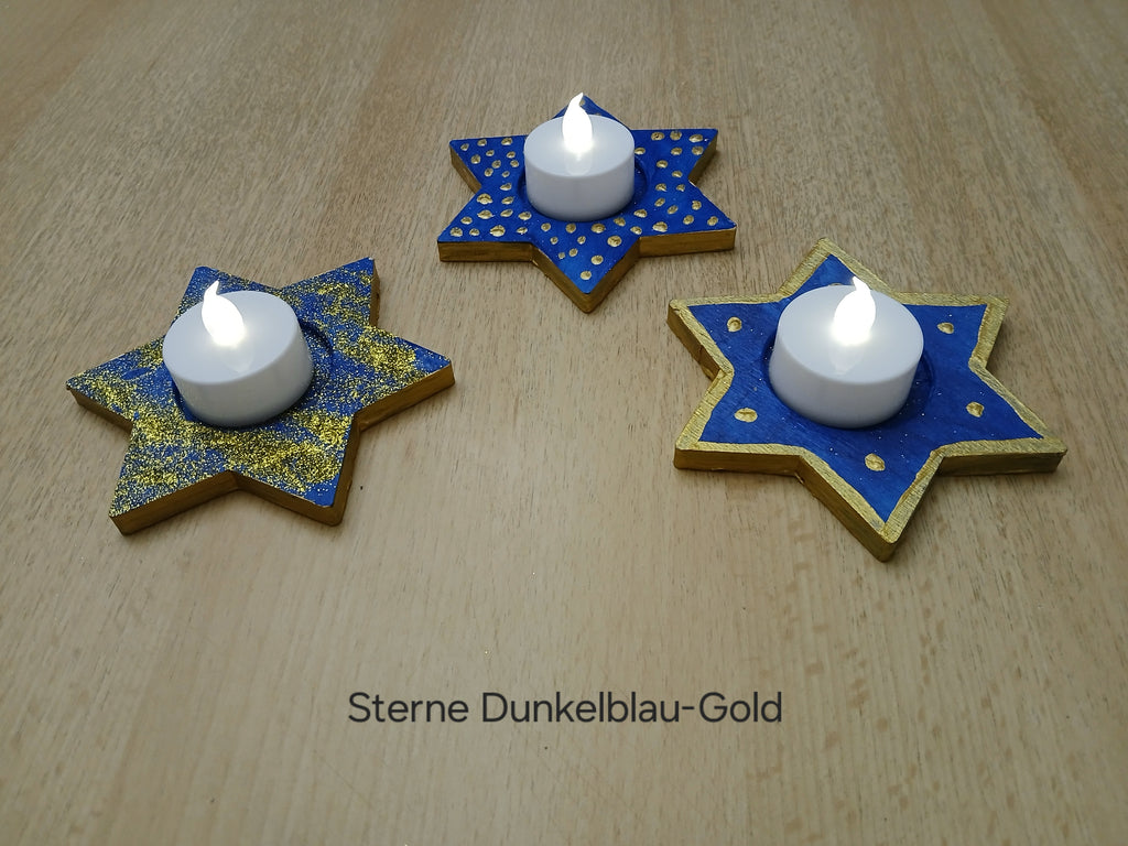 Bezaubernde Teelichthalter in Sternform im 3er Set – Weihnachtliche Tischdekoration inkl. Kerzen