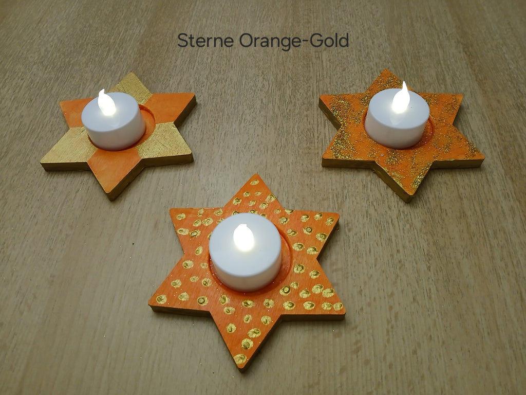 Bezaubernde Teelichthalter in Sternform im 3er Set – Weihnachtliche Tischdekoration inkl. Kerzen