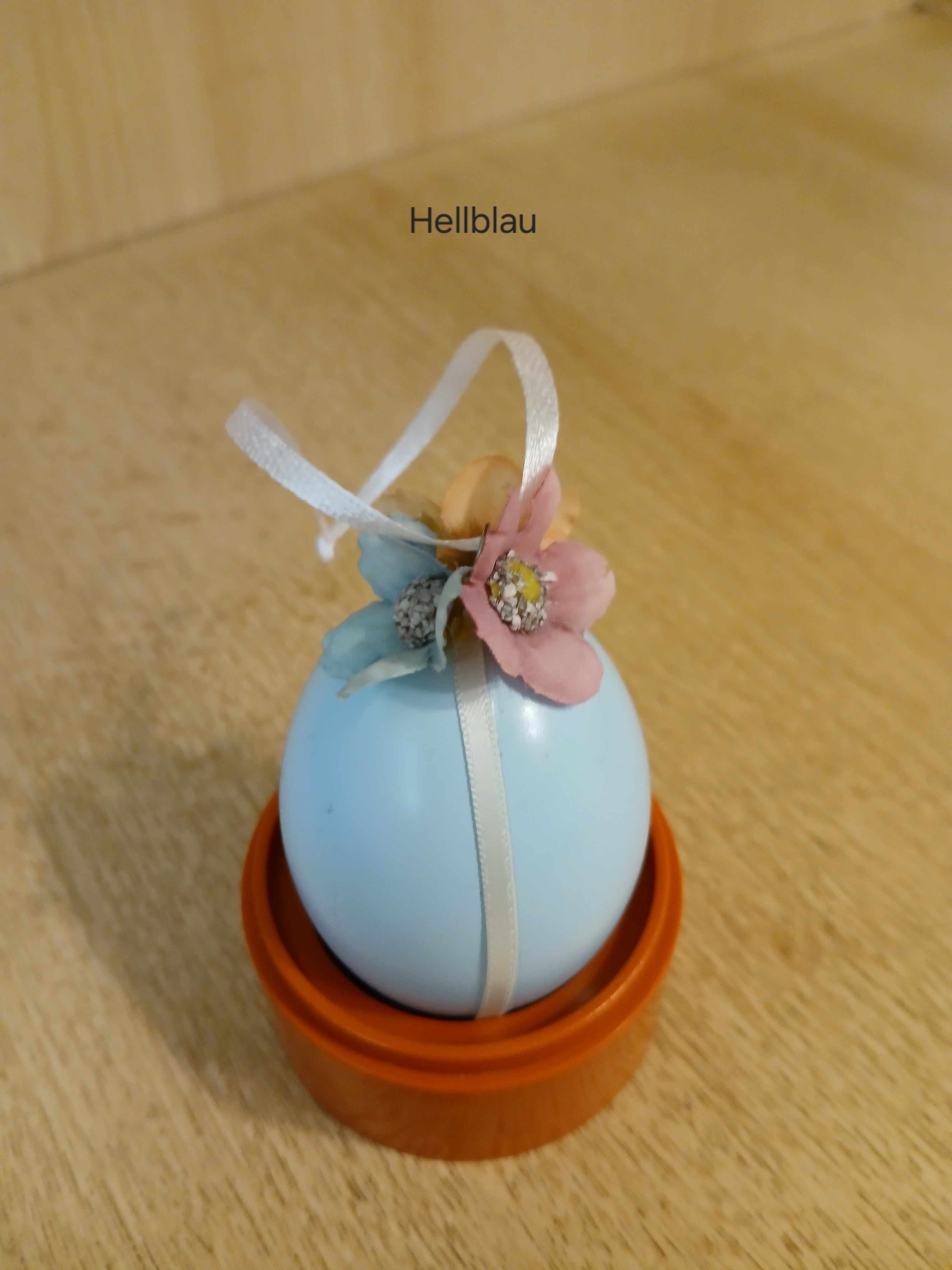 Pastellfarbene Ostereier im 6er Set mit Satinband & Dekoblüten – Bezaubernde Frühlingsdeko für den Osterstrauch