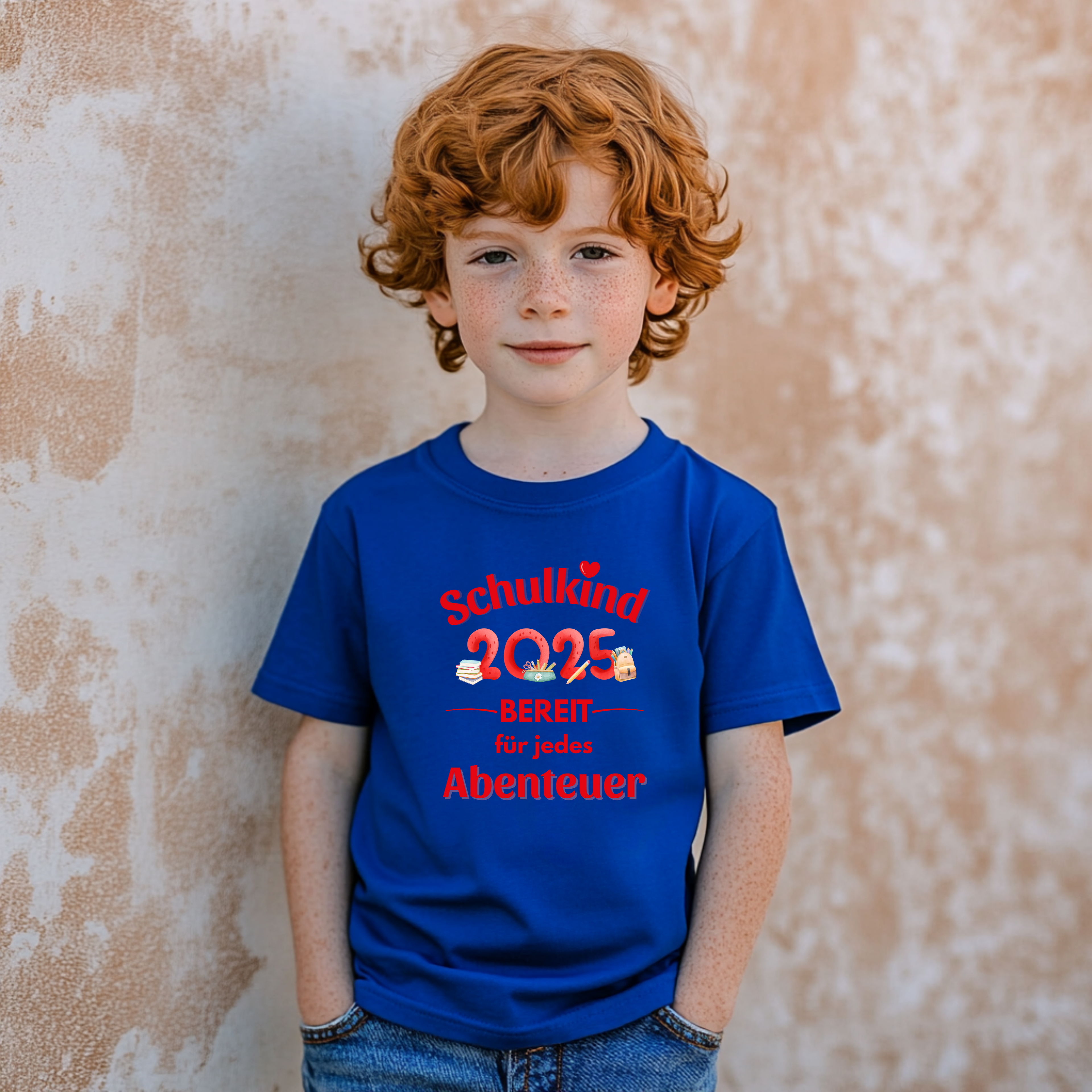 Fröhliches Schulkind-Shirt, Schulkind 2025–Bereit für jedes Abenteuer-Shirt, echtes Statement Shirt, Schulanfang-Shirt, Erstklässler-Shirt