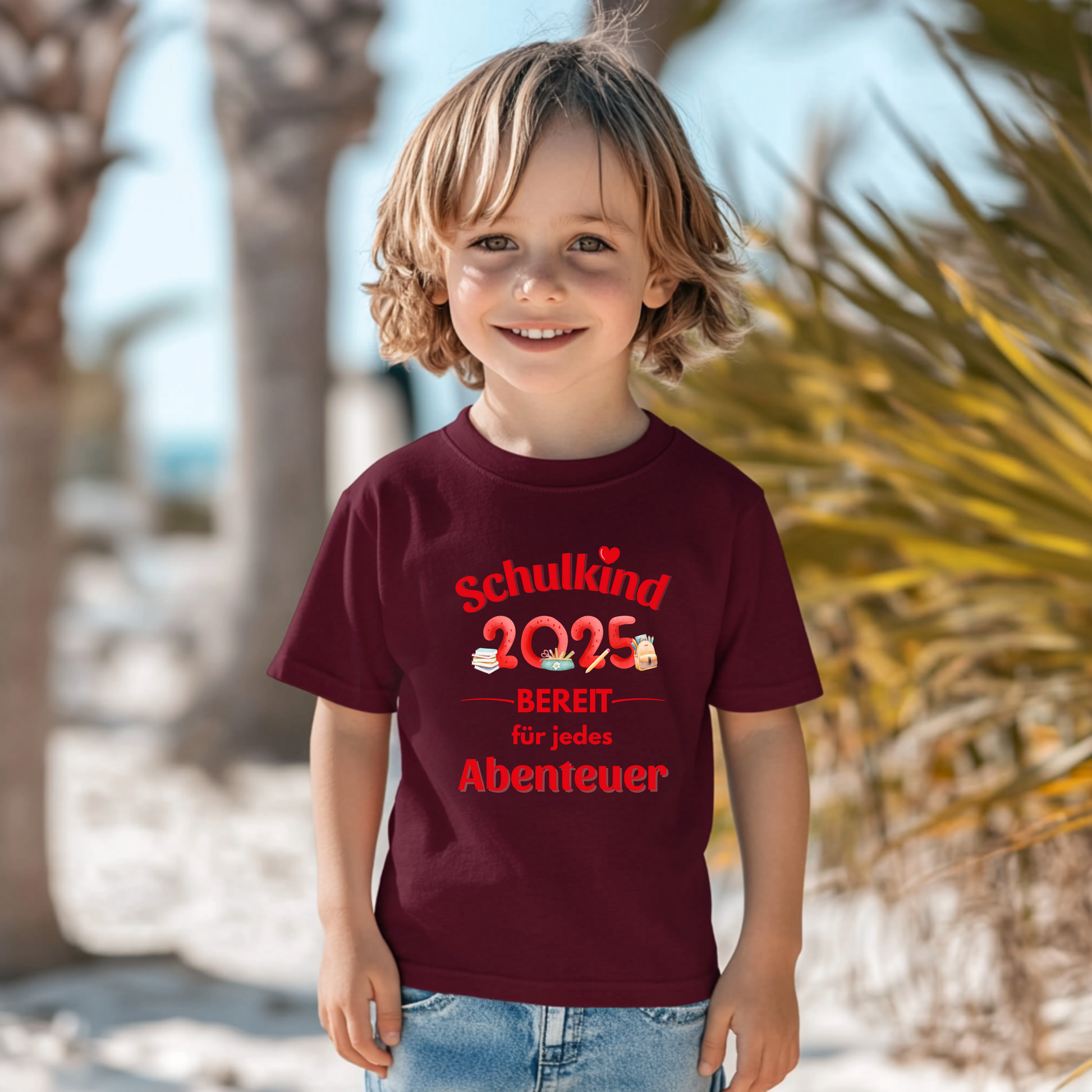 Fröhliches Schulkind-Shirt, Schulkind 2025–Bereit für jedes Abenteuer-Shirt, echtes Statement Shirt, Schulanfang-Shirt, Erstklässler-Shirt