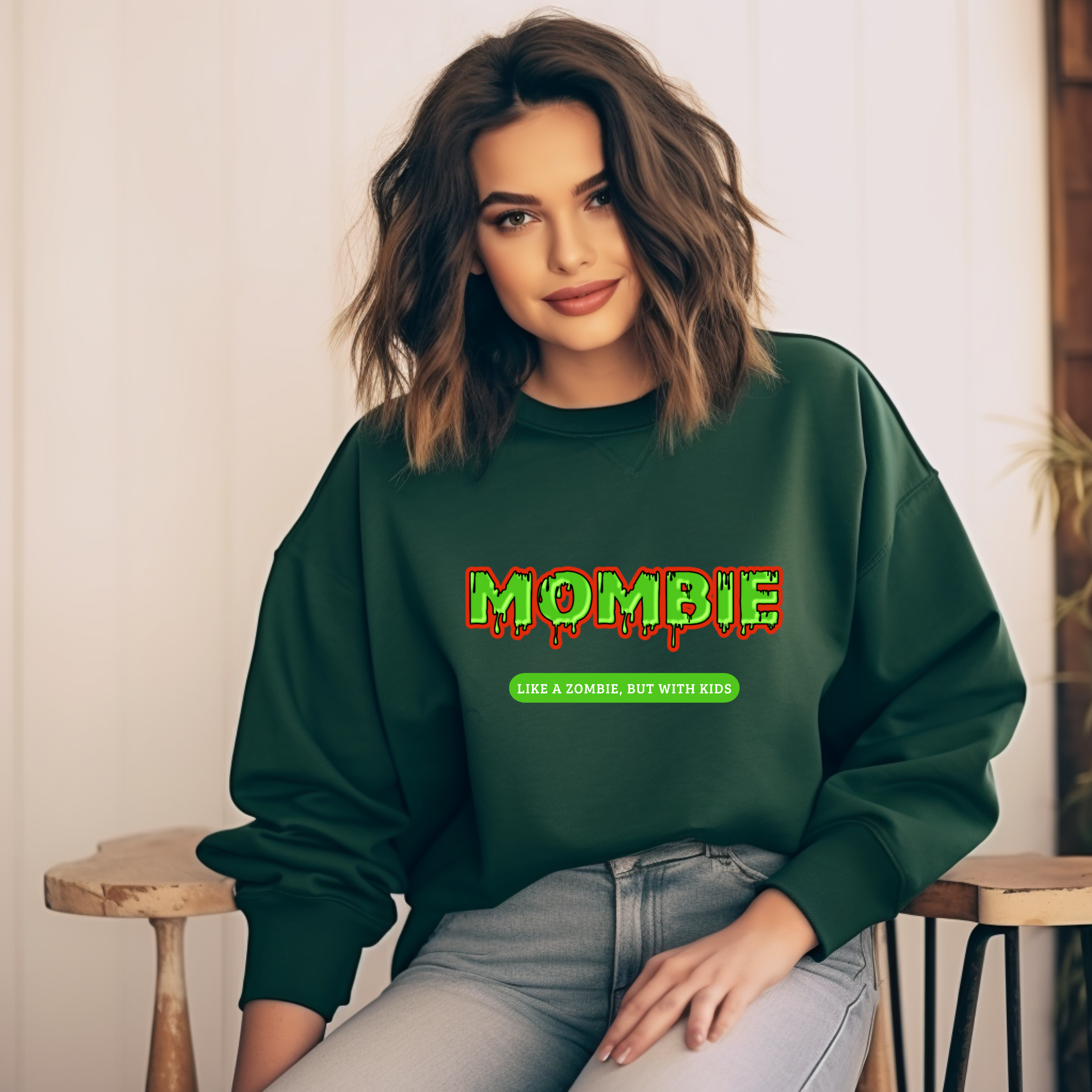 Cooles Zombie Sweatshirt, Mombie Sweatshirt, Halloween Sweatshirt für Mütter, Must-Have für Mütter Halloween, Outfit für spooky season