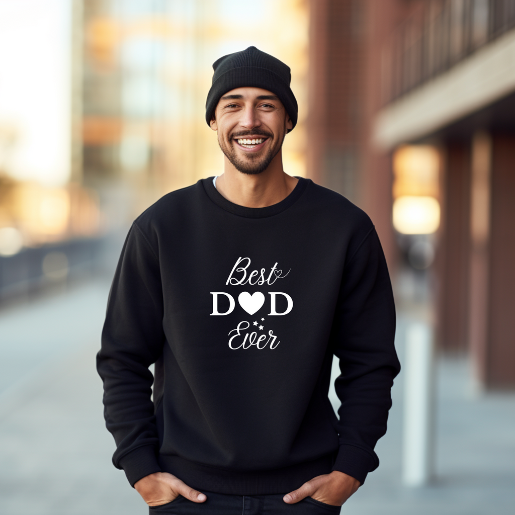 Moderner Pullover Best Dad ever, Papa Pullover, Herz im Lineart-Stil Pullover, minimalistisches Layout Pullover, Geschenk für Papa