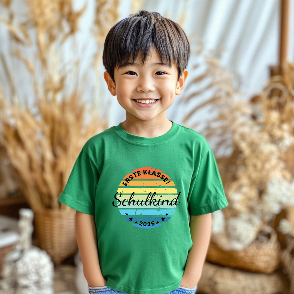 Farbenfrohes Erste Klasse Schulkind 2025-Shirt, stolze Erstklässler Shirt, Schulkind-Shirt, Outfit erster Schultag, Geschenk zur Schultüte
