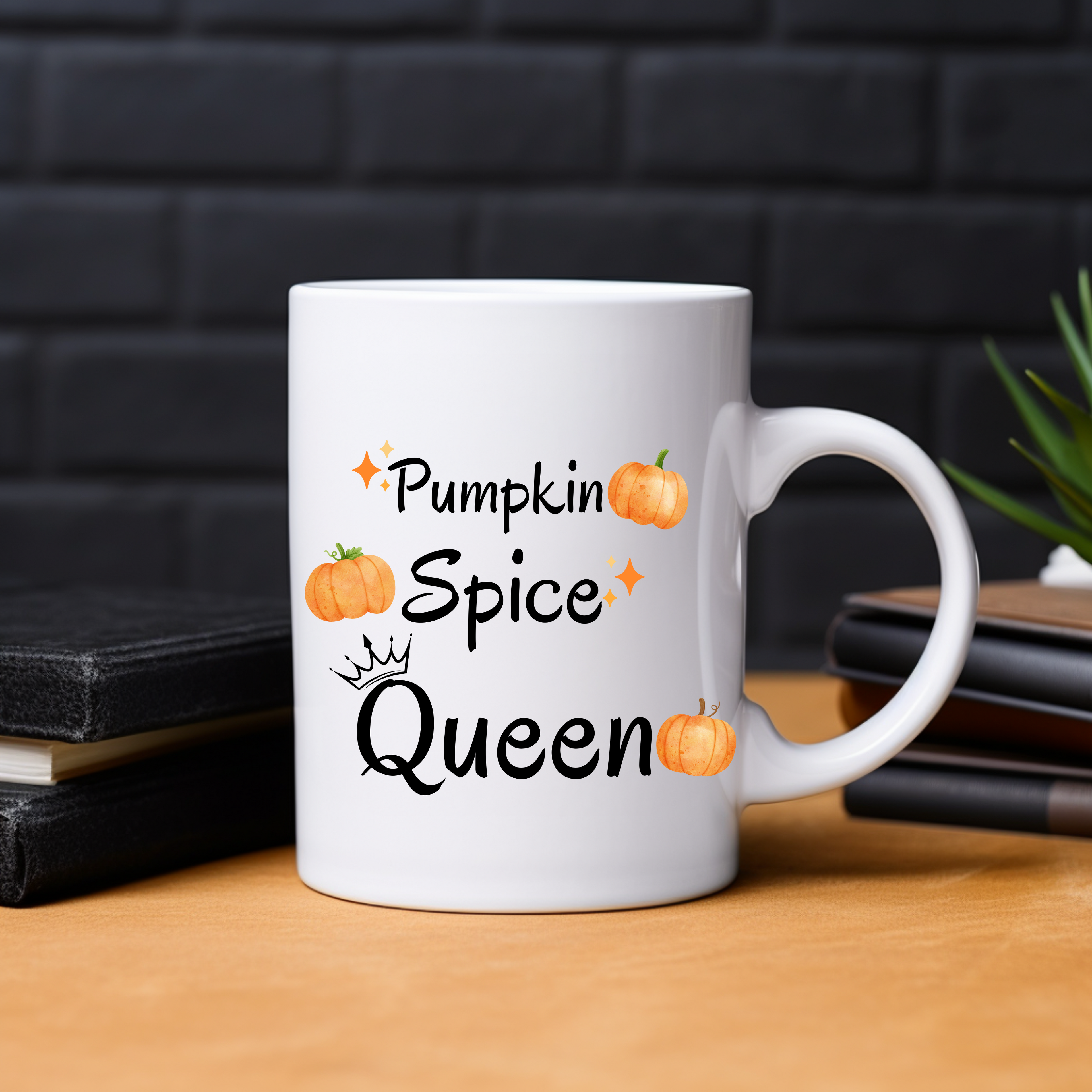 Moderne Pumpkin Spice Queen-Tasse, Pumpkin Spice Tasse, Kürbis Tasse, Lieblingstasse für Kuschelsaison, goldene Jahreszeit Tasse Herbst