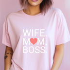 Stilvoller Pullover WIFE MOM BOSS, Pullover für Powerfrauen, minimalistische Design Pullover, stilvolle Hommage, Pullover für Powerfrau