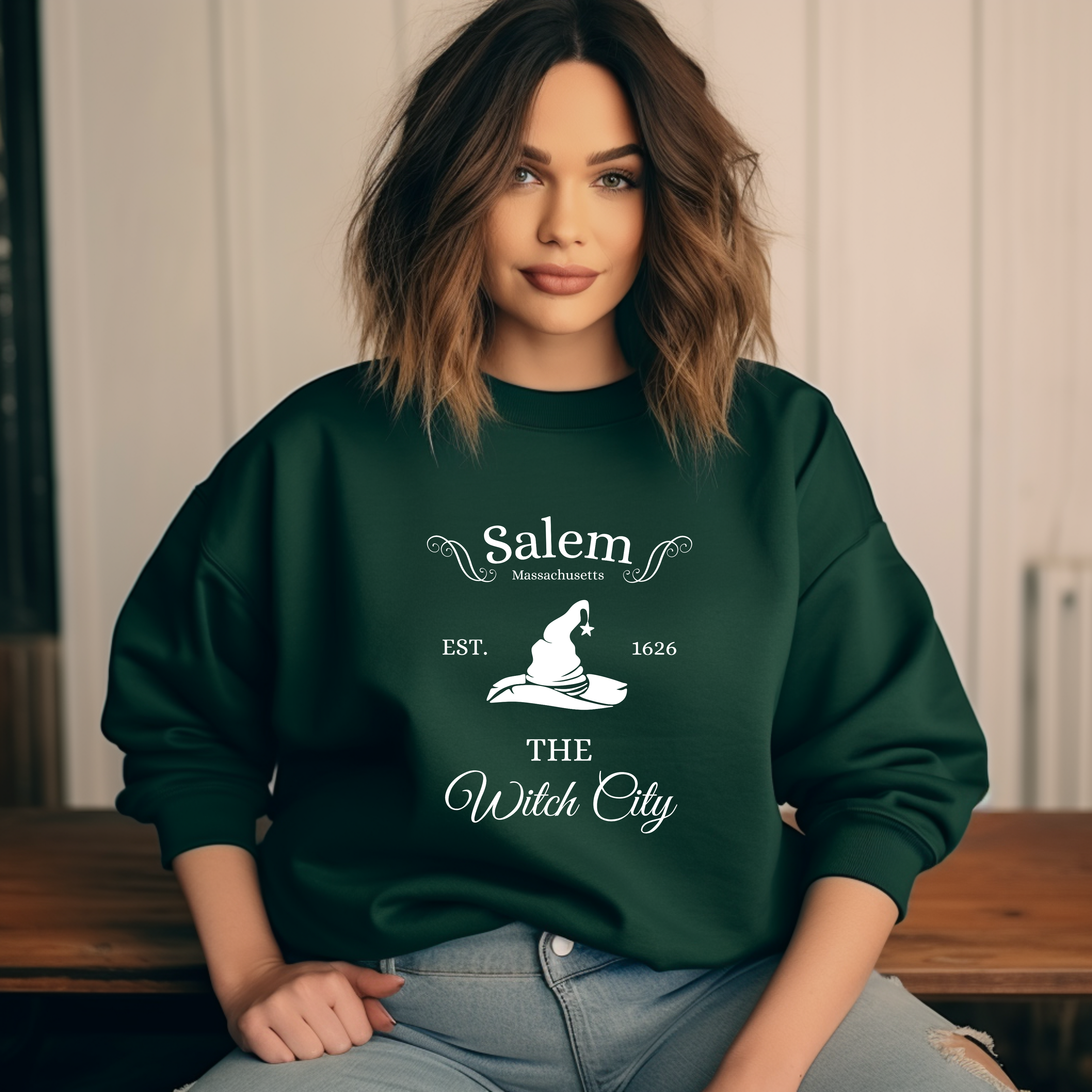 Klassisches Hexen Sweatshirt, Salem Sweatshirt, The Witch City Sweatshirt Salem, Halloween Sweatshirt, stilvolles Statement spooky season