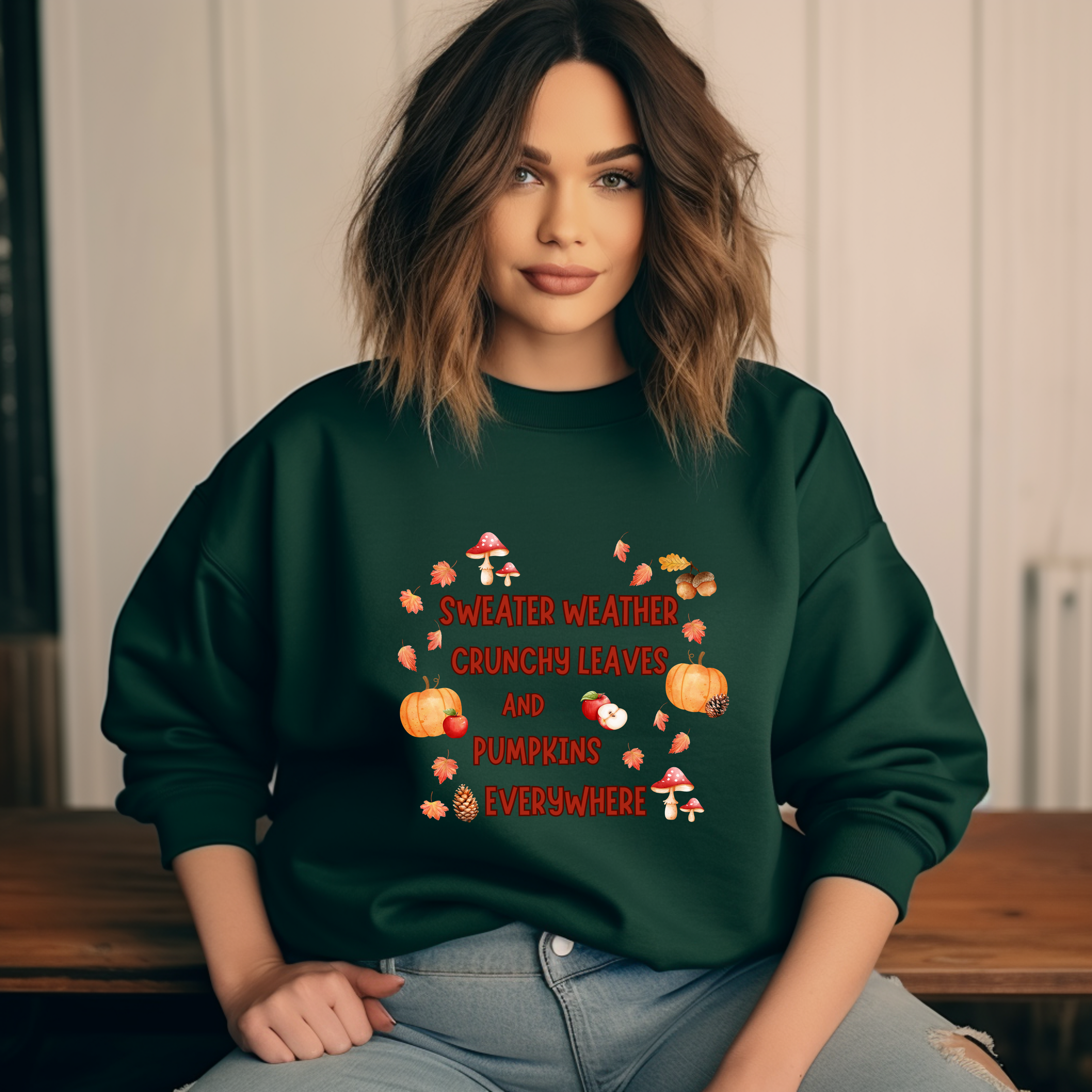 Gemütliches Herbst-Sweatshirt, herbstliches Sweatshirt, Sweater Weather-Pullover, Begleiter für Herbst-Spaziergänge, liebevolle Hommage
