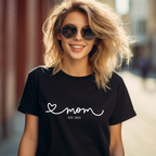 Schöner Pullover Mom Est 25, Pullover für Mütter, Herz im Lineart-Stil Pullover, Must-have für frischgebackene Mama, Geschenk für Mamas
