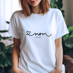 Schöner Pullover Mom Est 25, Pullover für Mütter, Herz im Lineart-Stil Pullover, Must-have für frischgebackene Mama, Geschenk für Mamas