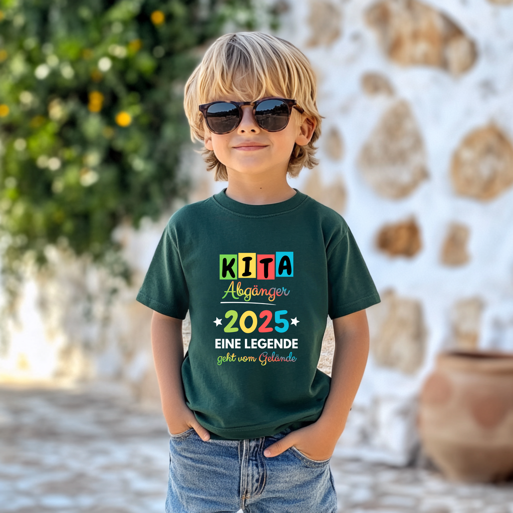 Farbenfrohes Kinder-Shirt KITA Abgänger 2025, Kita-Abschied-Shirt, KITA-Abgänger-Shirt, liebevolle Erinnerung, KITA-Abschied-Geschenk