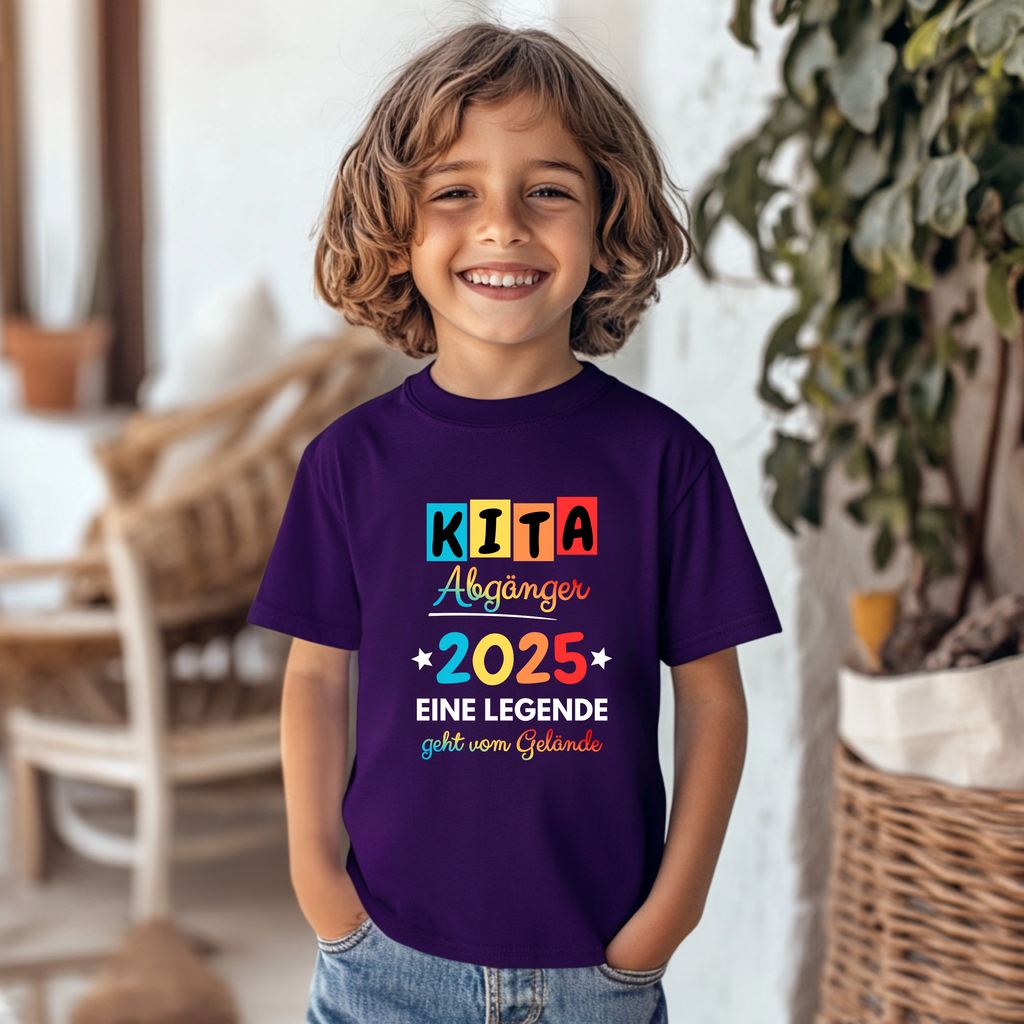 Farbenfrohes Kinder-Shirt KITA Abgänger 2025, Kita-Abschied-Shirt, KITA-Abgänger-Shirt, liebevolle Erinnerung, KITA-Abschied-Geschenk