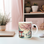 Harmonious Japan mug with cherry blossom motif, cherry blossom mug, magic of Japan mug, cherry blossom time mug