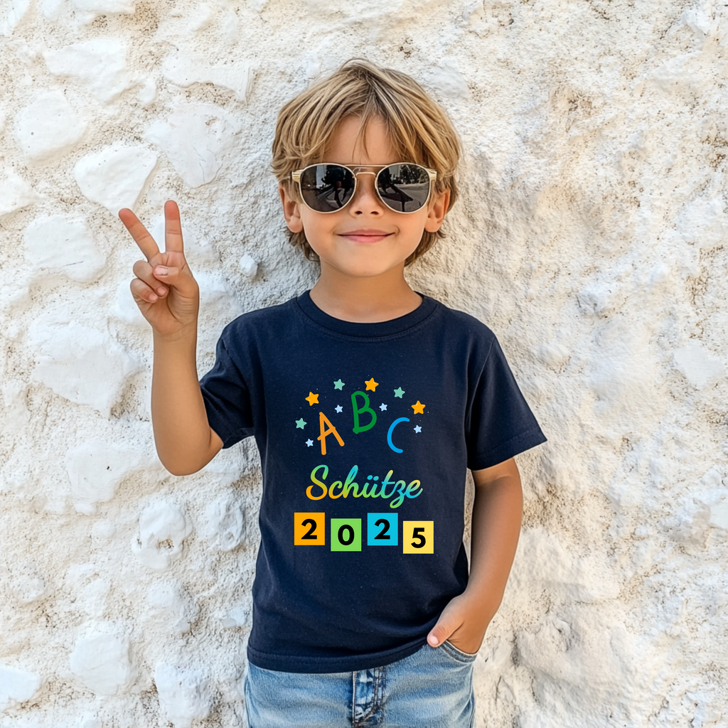 Schönes ABC-Schützen-Shirt, ABC-Schütze 2025, Schulanfänger-Shirts, Shirt zum Schulstart, Einschulungs-Statement, Geschenk Einschulung
