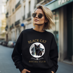 Exklusives Black Cat Social Club Sweatshirt, mystische Katzen Sweatshirt, Halloween Sweatshirt mit Katze, Must-Have für Katzenliebhaber