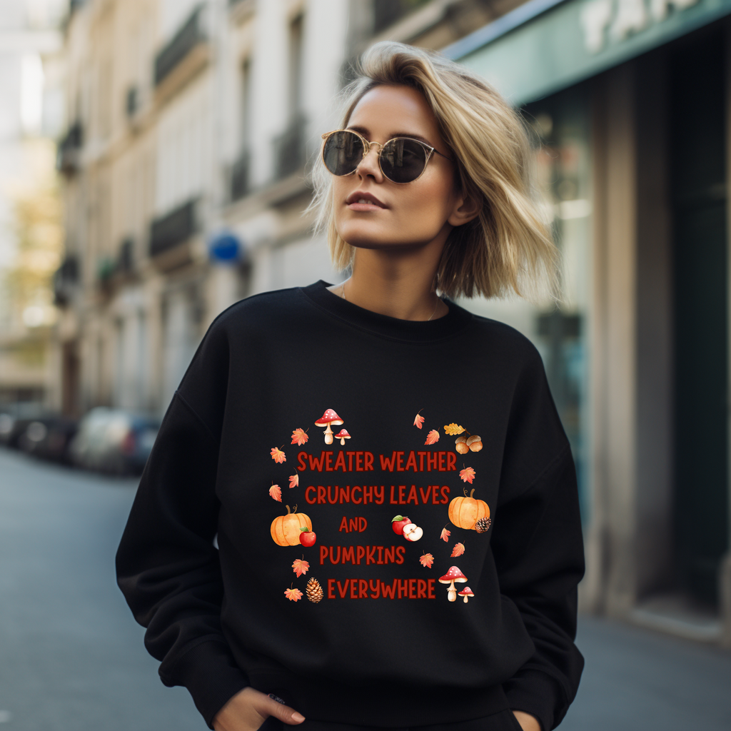 Gemütliches Herbst-Sweatshirt, herbstliches Sweatshirt, Sweater Weather-Pullover, Begleiter für Herbst-Spaziergänge, liebevolle Hommage
